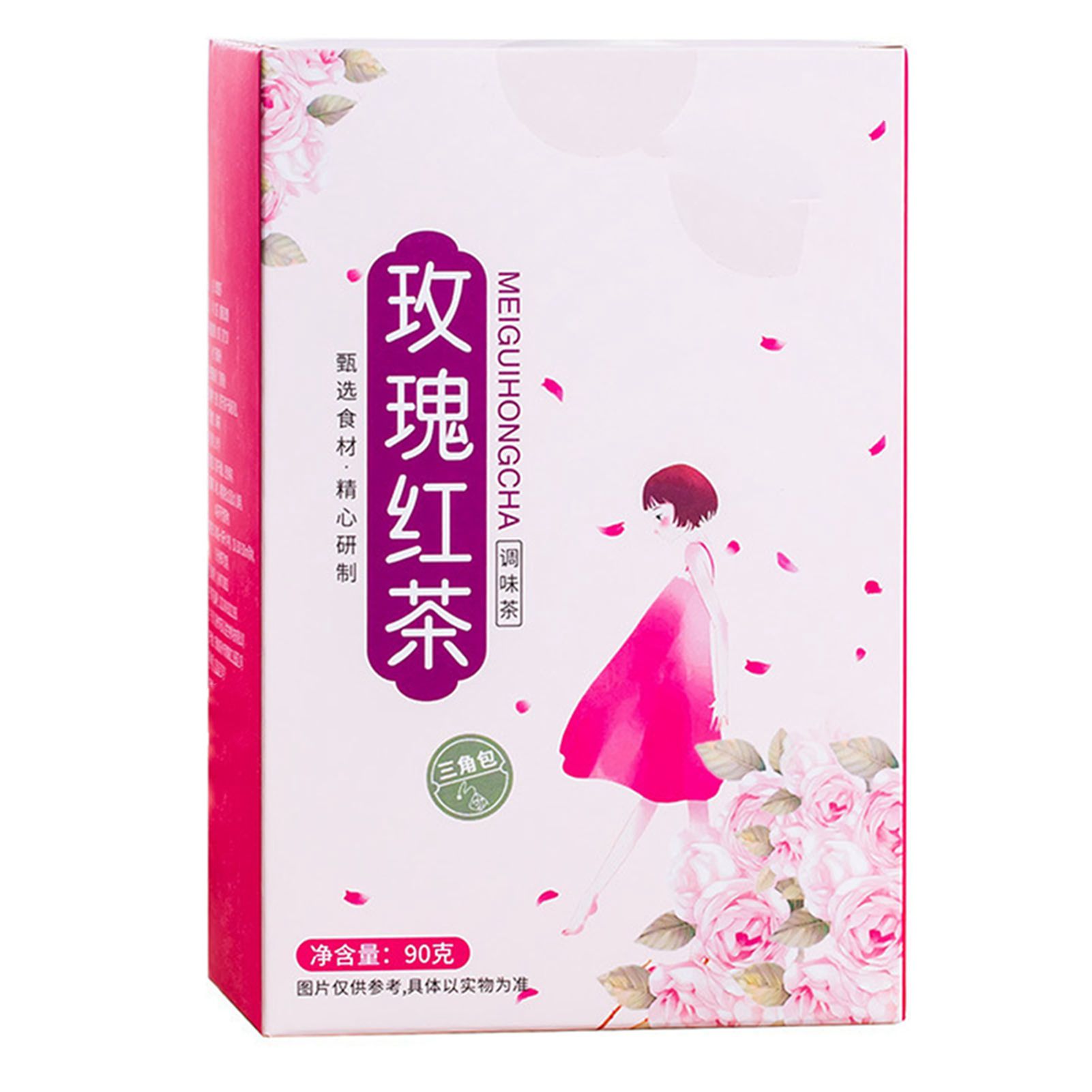 Rose Black Tea 30 Triangular Bags Boiling Water Brewing Portable Flower Tea for Women Girls - Image 1