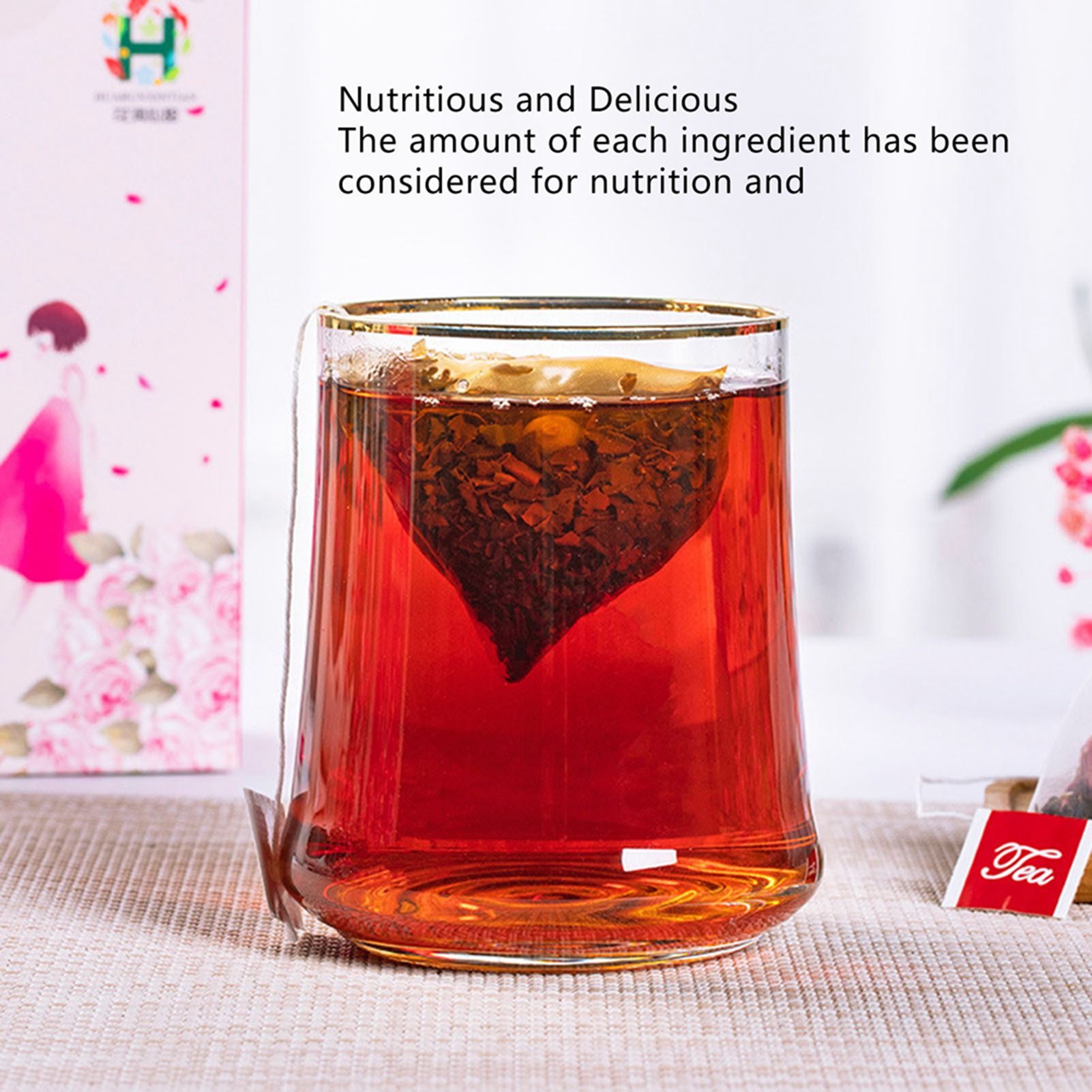 Rose Black Tea 30 Triangular Bags Boiling Water Brewing Portable Flower Tea for Women Girls - Image 8