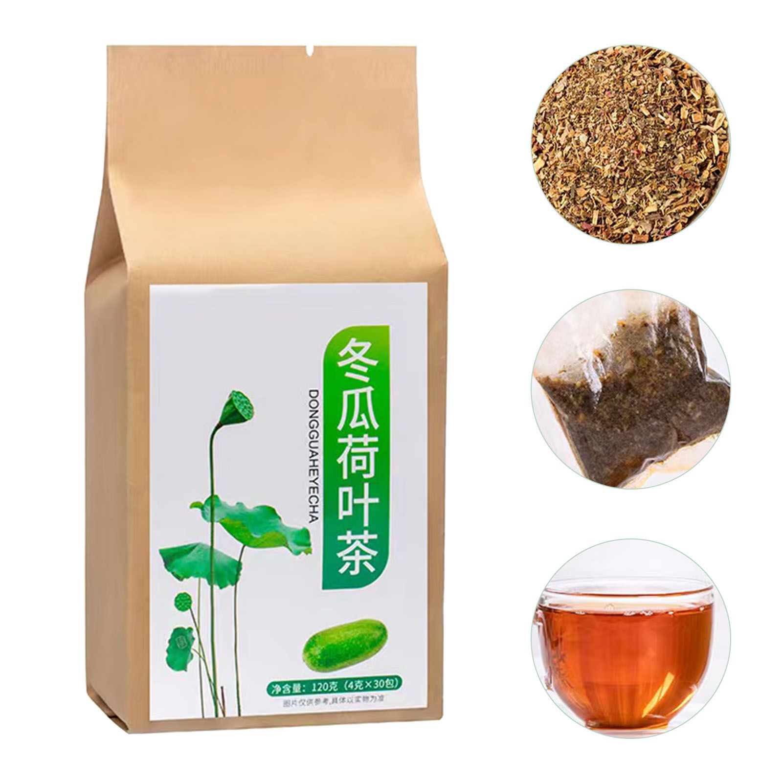 Natural Tea Winter Melon Lotus Leaf Cassia Seed Hawthorn Double Red Rose Licorice Orange Peel Barley 120g 30 Counts - Image 3