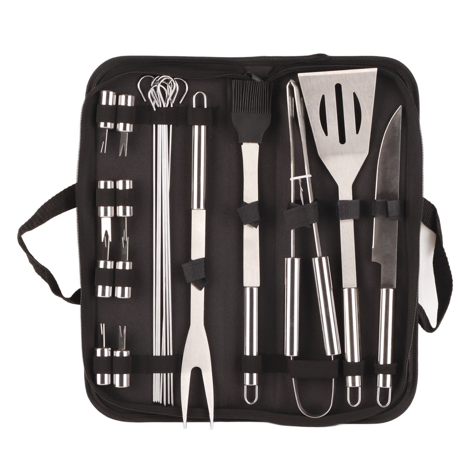 20pcs Barbecue Utensils Food Grade Stainless Steel Skewer Fork Knife BBQ Tool Set for Camping Hiking - Image 1