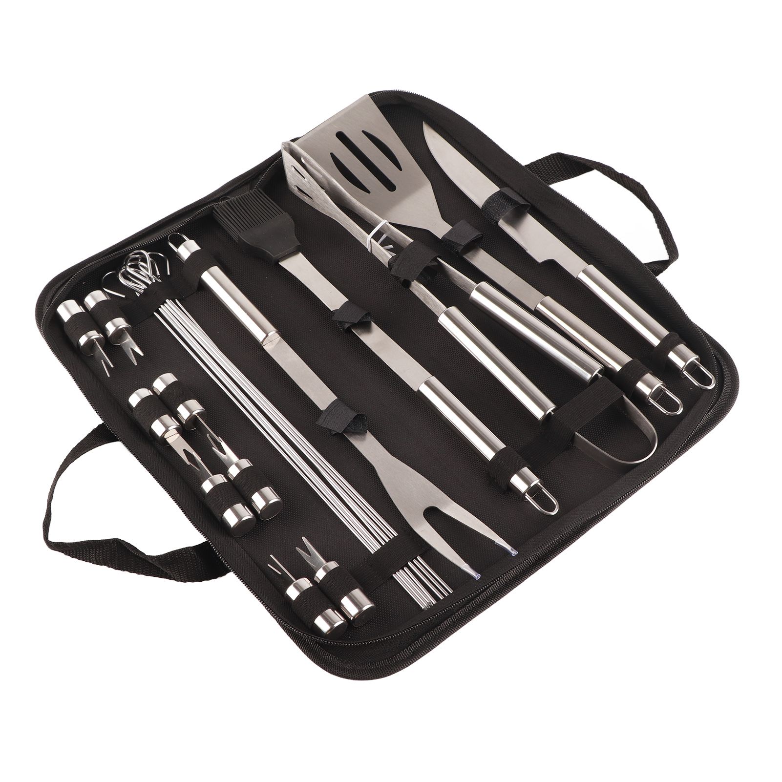 20pcs Barbecue Utensils Food Grade Stainless Steel Skewer Fork Knife BBQ Tool Set for Camping Hiking - Image 3