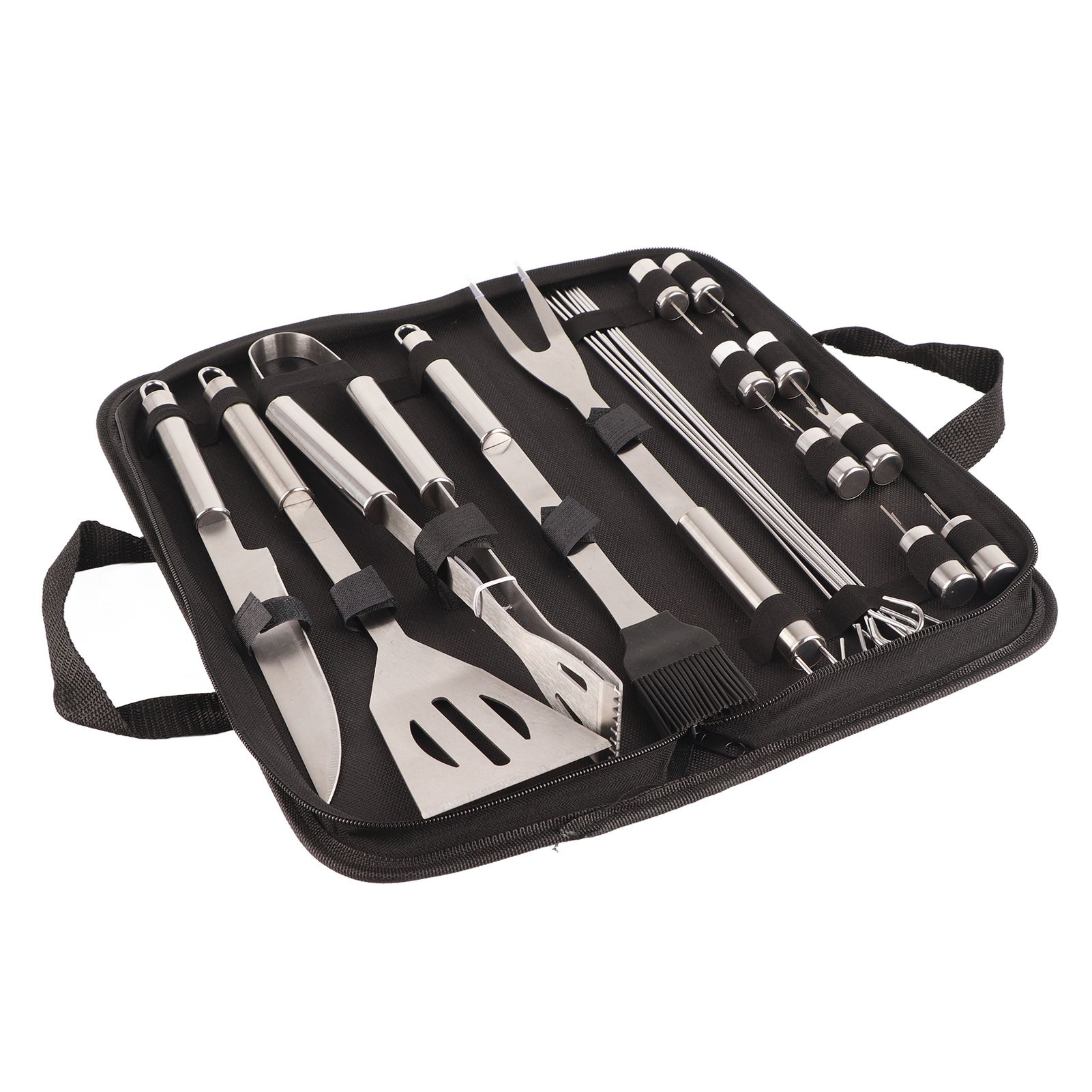 20pcs Barbecue Utensils Food Grade Stainless Steel Skewer Fork Knife BBQ Tool Set for Camping Hiking - Image 4