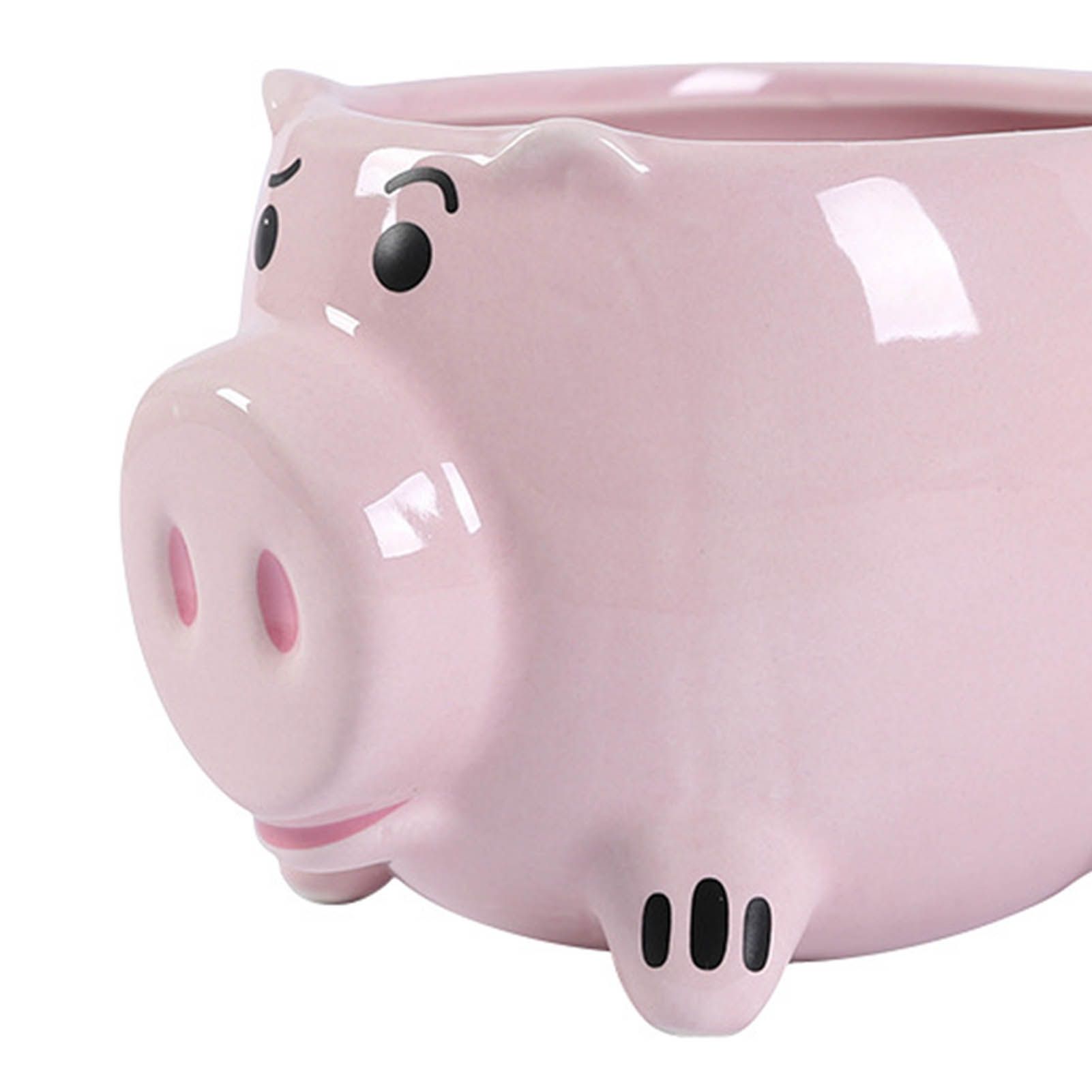 Ceramic Coffee Mug Wide Mouth Piggy Cute Water Cup with Handle for Home Cafe Office Pink - Image 7