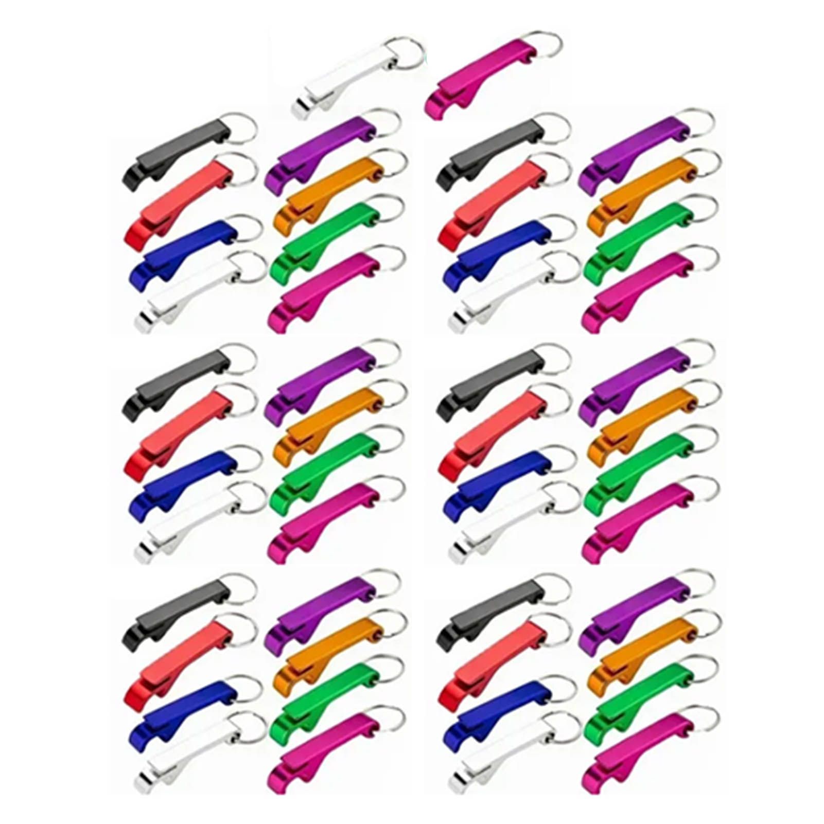 50pcs Keychain Bottle Opener Aluminum Alloy Mini Pocket Beer Beverage Opener Colorful Metal Bottle Opener - Image 1