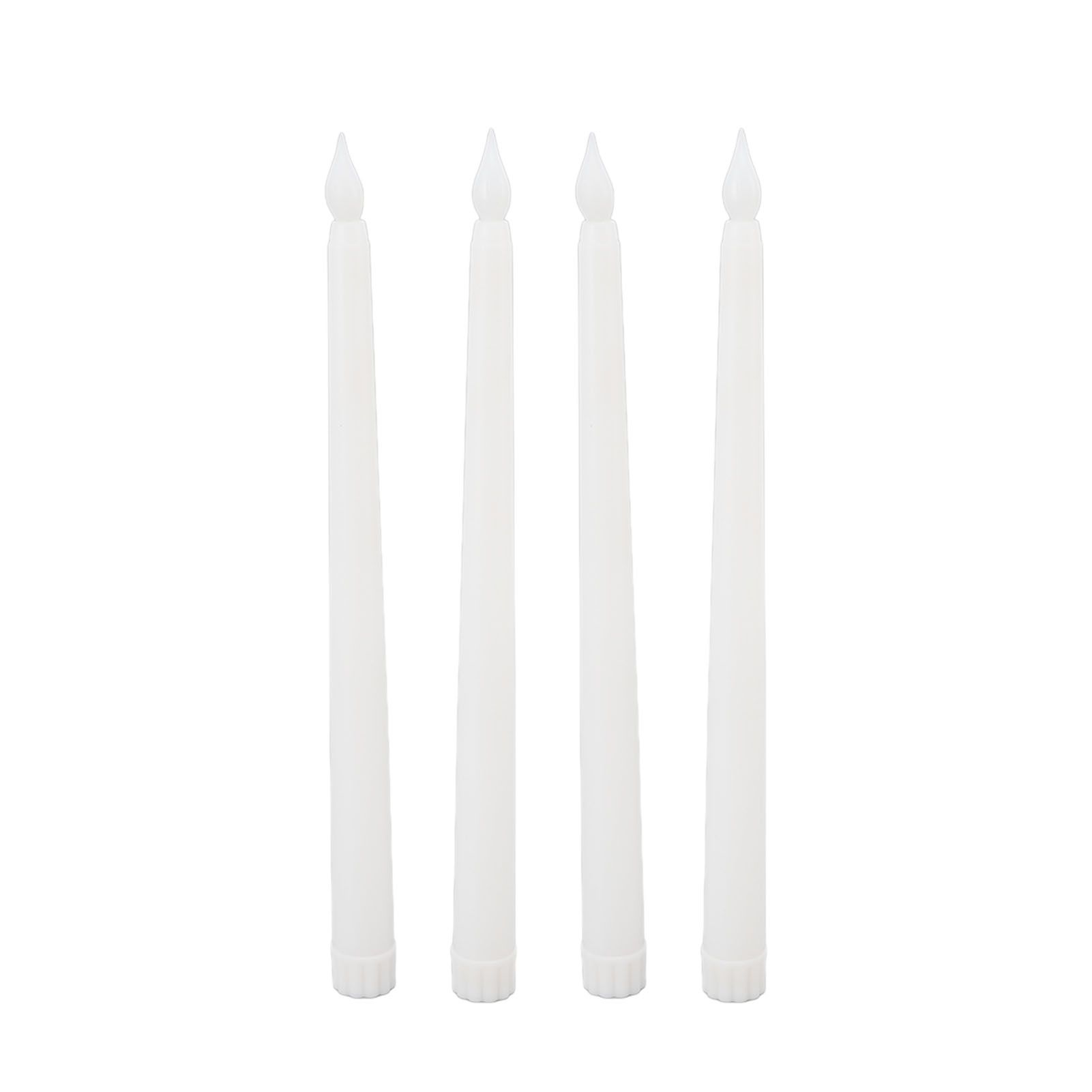 4 Pcs LED Candles Smoke Free Flameless Safe Environmentally Friendly Warm Light Electric LED Taper Candle White - Image 1