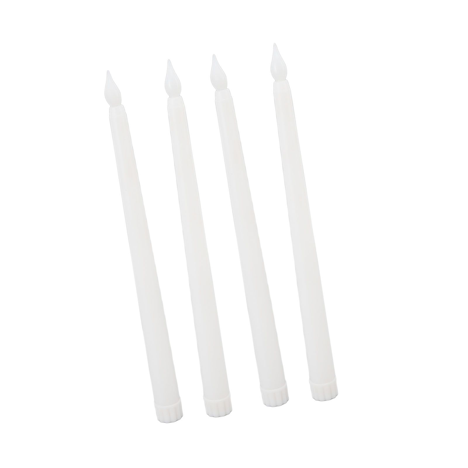 4 Pcs LED Candles Smoke Free Flameless Safe Environmentally Friendly Warm Light Electric LED Taper Candle White - Image 2