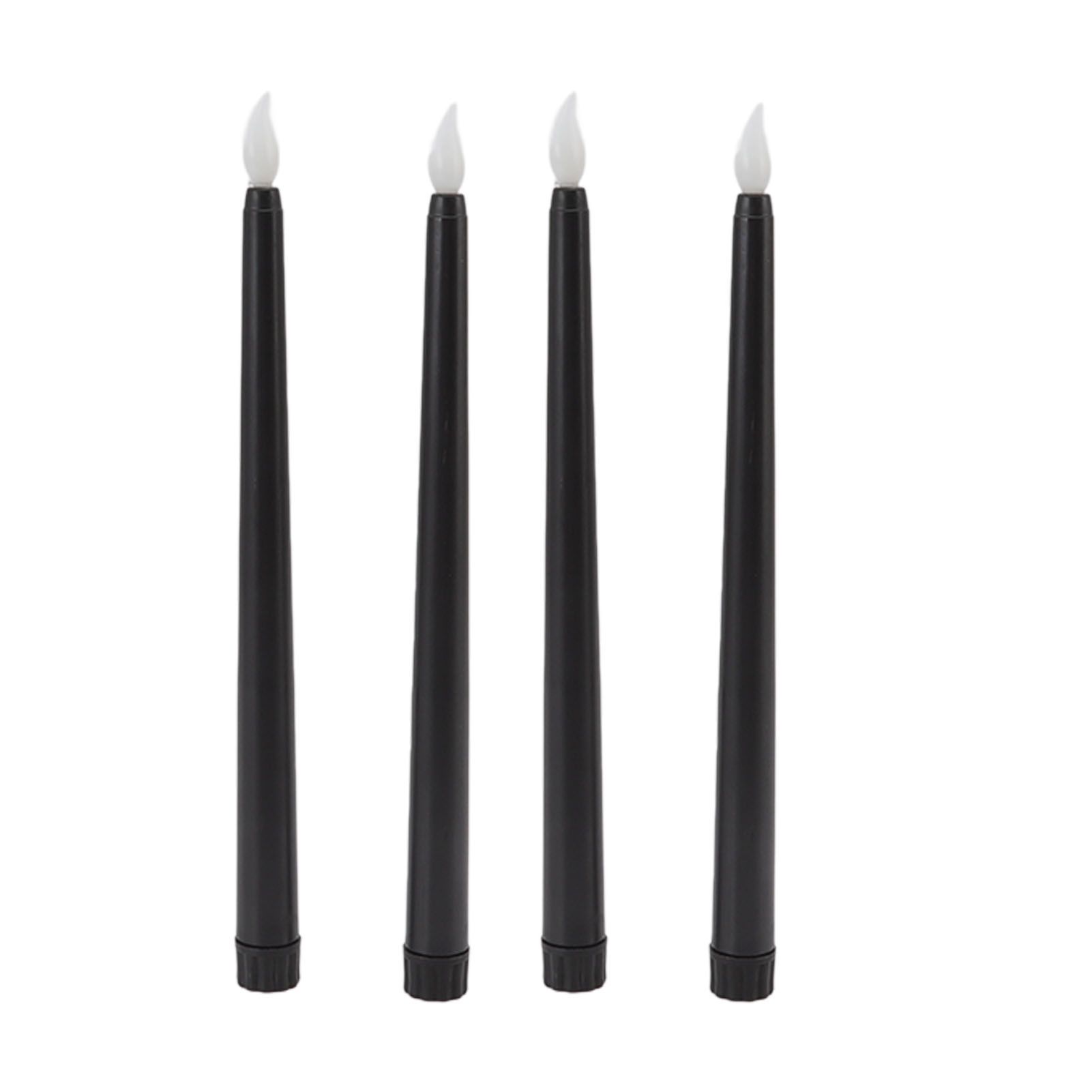 4 Pcs LED Candles Smoke Free Flameless Safe Environmentally Friendly Warm Light Electric LED Taper Candle Black - Image 1