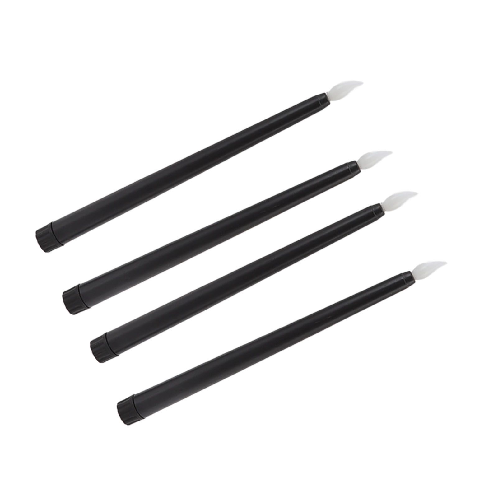 4 Pcs LED Candles Smoke Free Flameless Safe Environmentally Friendly Warm Light Electric LED Taper Candle Black - Image 6