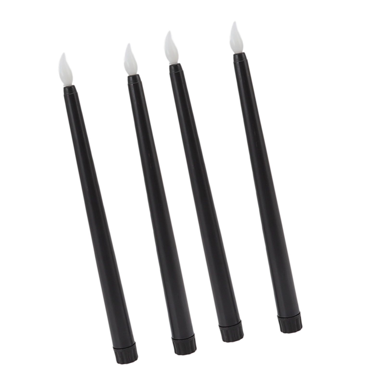 4 Pcs LED Candles Smoke Free Flameless Safe Environmentally Friendly Warm Light Electric LED Taper Candle Black - Image 8
