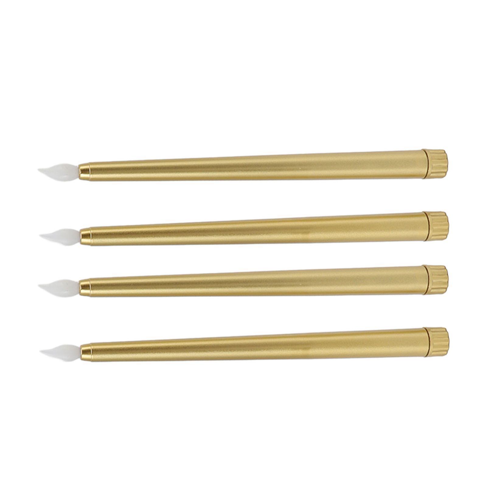 4 Pcs LED Candles Smoke Free Flameless Safe Environmentally Friendly Warm Light Electric LED Taper Candle Gold - Image 4
