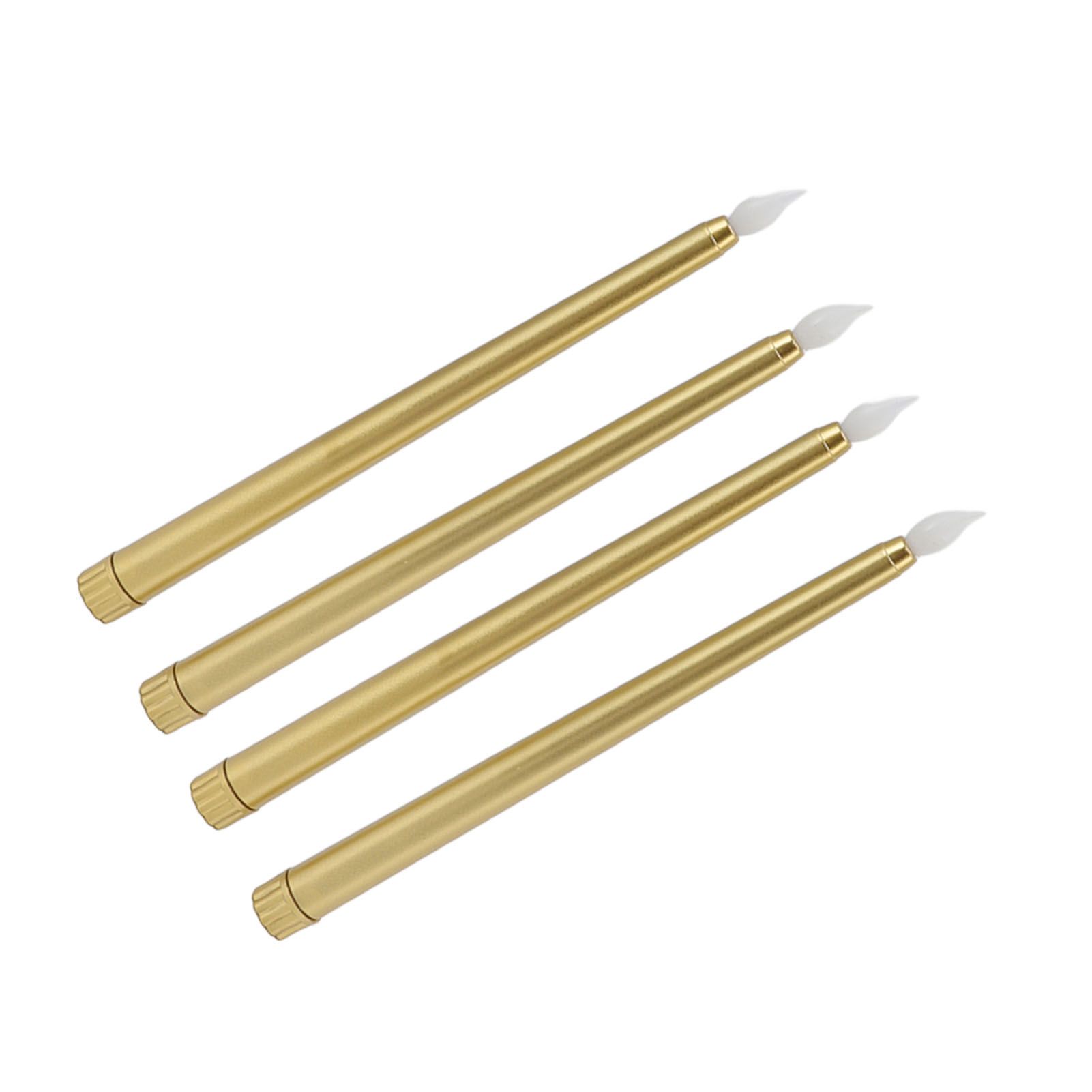 4 Pcs LED Candles Smoke Free Flameless Safe Environmentally Friendly Warm Light Electric LED Taper Candle Gold - Image 7