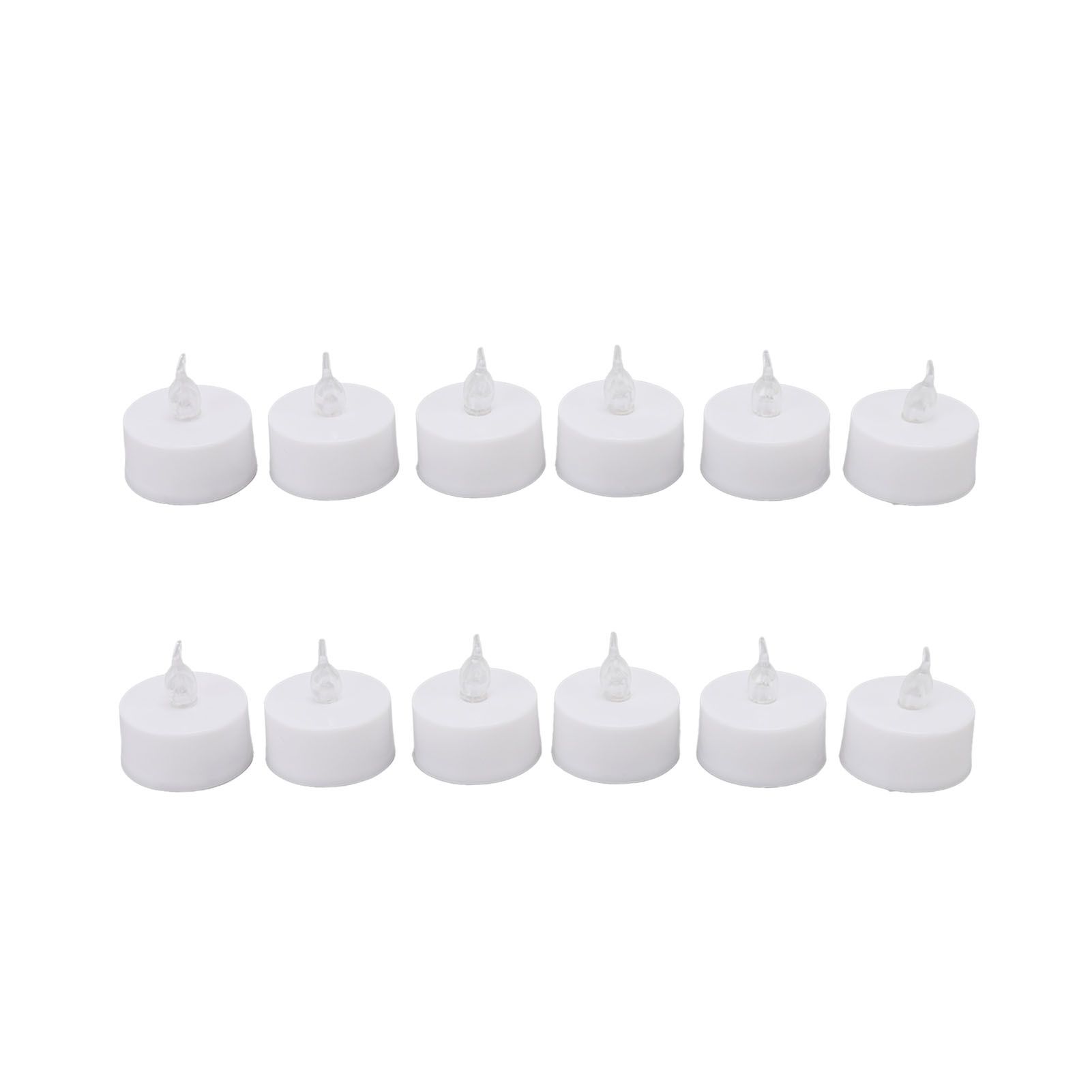 12Pcs Flameless LED Candle Light Tea Lights Candles with Color Transparent Wick Halloween Holiday Party Room Ambinece Props - Image 1