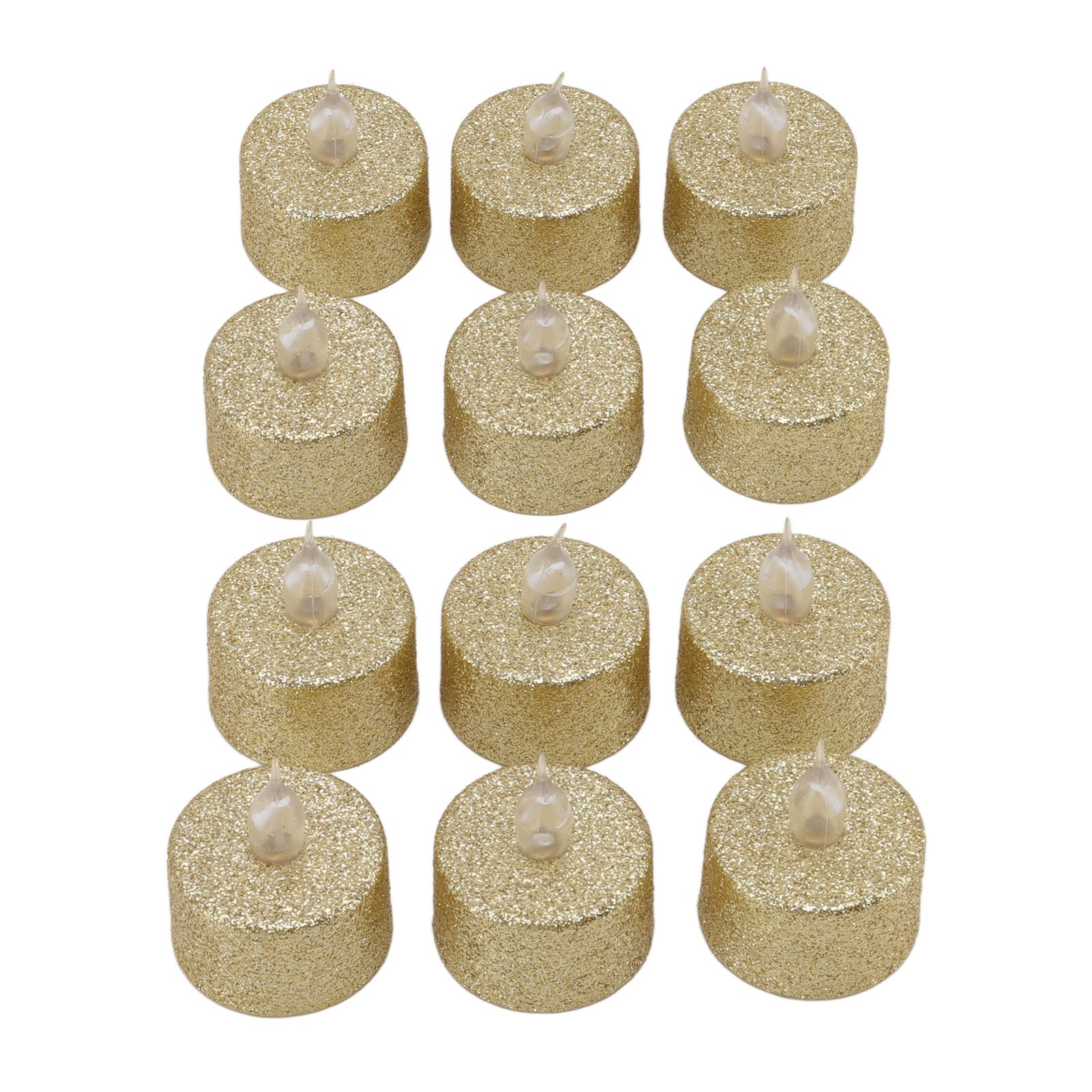 LED Candle Light Flameless Battery Operated Decorative Electronic Tea Light for Christmas Wedding 12pcs Gold - Image 1