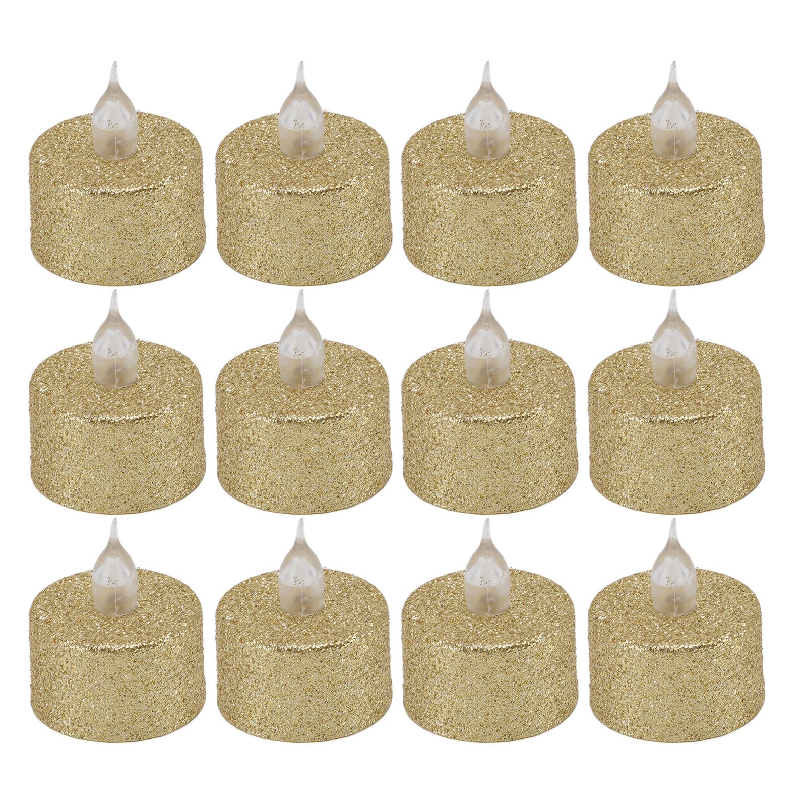LED Candle Light Flameless Battery Operated Decorative Electronic Tea Light for Christmas Wedding 12pcs Gold - Image 3