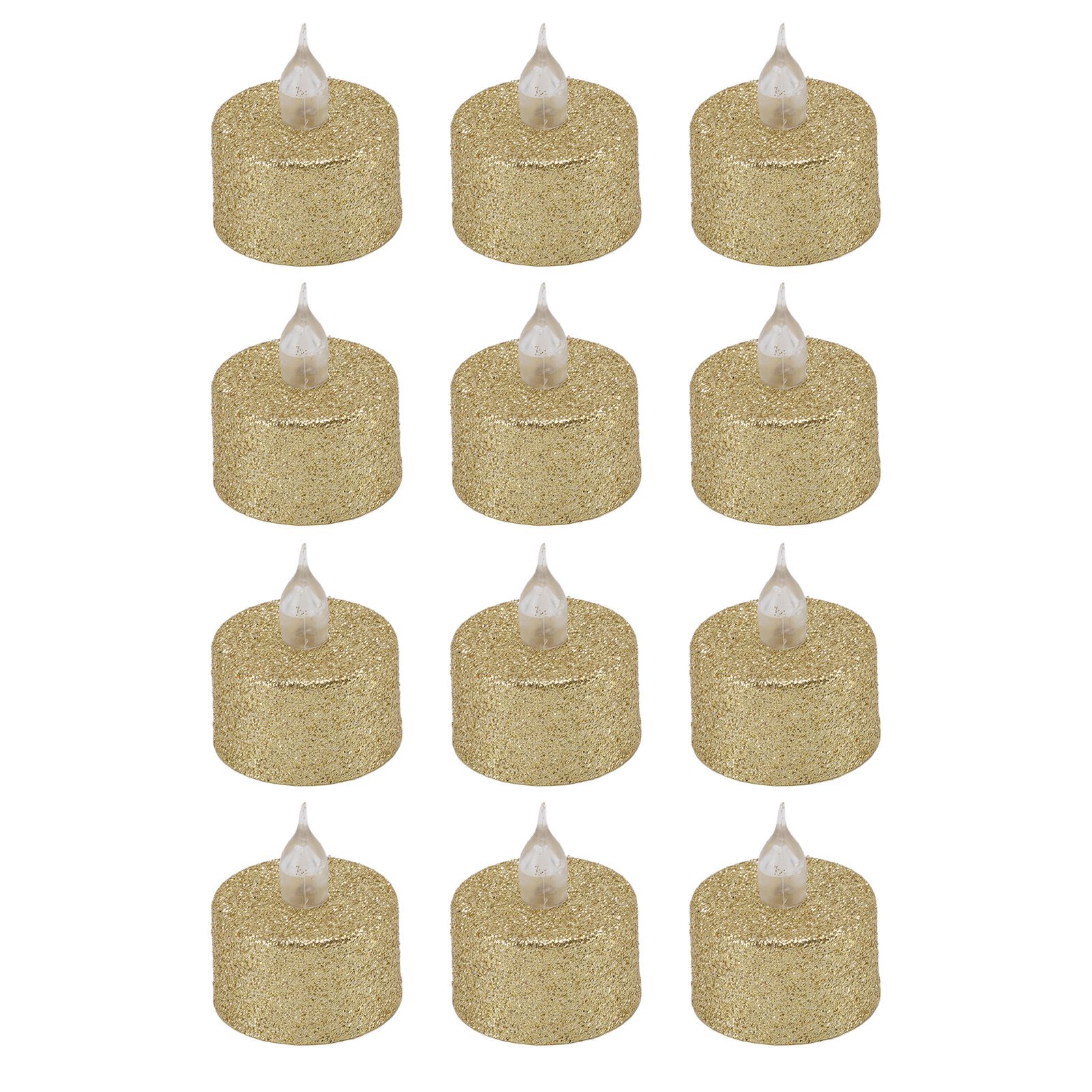 LED Candle Light Flameless Battery Operated Decorative Electronic Tea Light for Christmas Wedding 12pcs Gold - Image 6