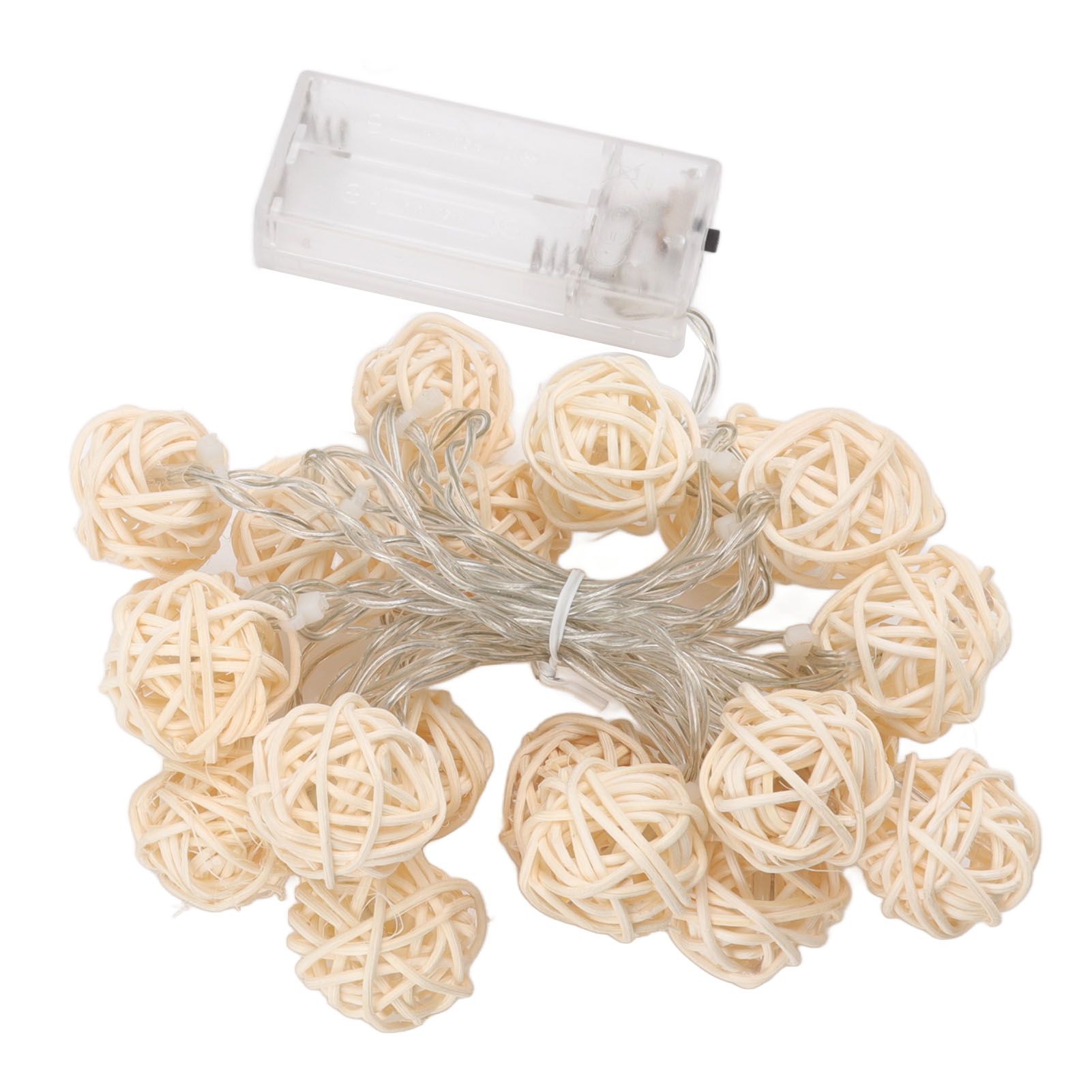 3m Rattan Ball Lantern String Lights 20 Globe Rattan Balls Battery Powered for Wedding Birthdays Decoration - Image 2