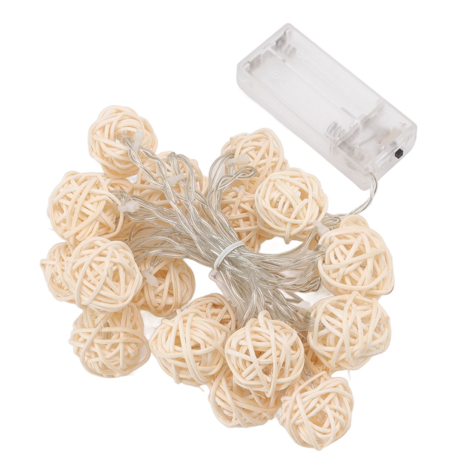 3m Rattan Ball Lantern String Lights 20 Globe Rattan Balls Battery Powered for Wedding Birthdays Decoration - Image 3