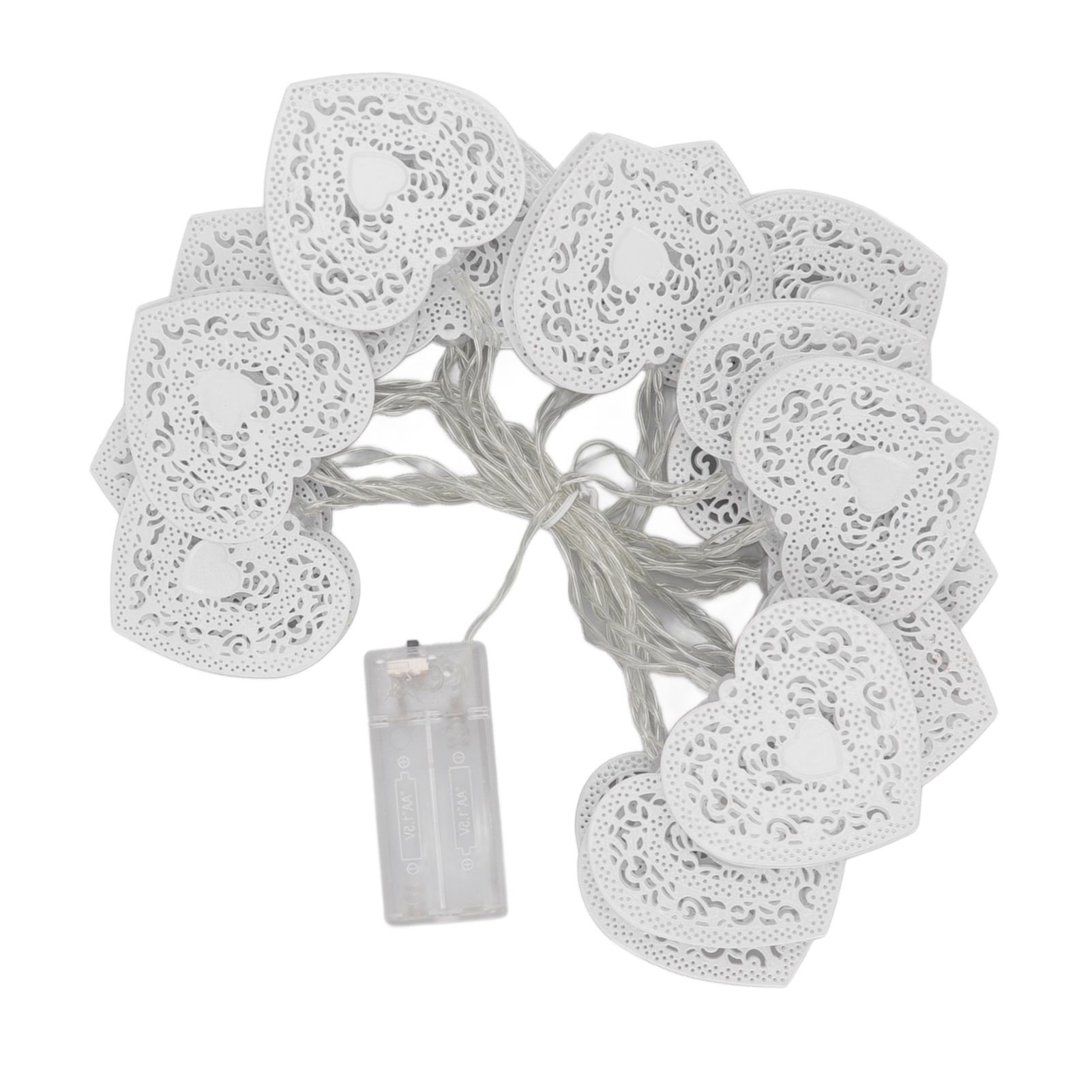 LED Love String Lights Iron 3 Meter Warm 20 Lamp Beads White Decoration Light for Valentine's Day Wedding - Image 1