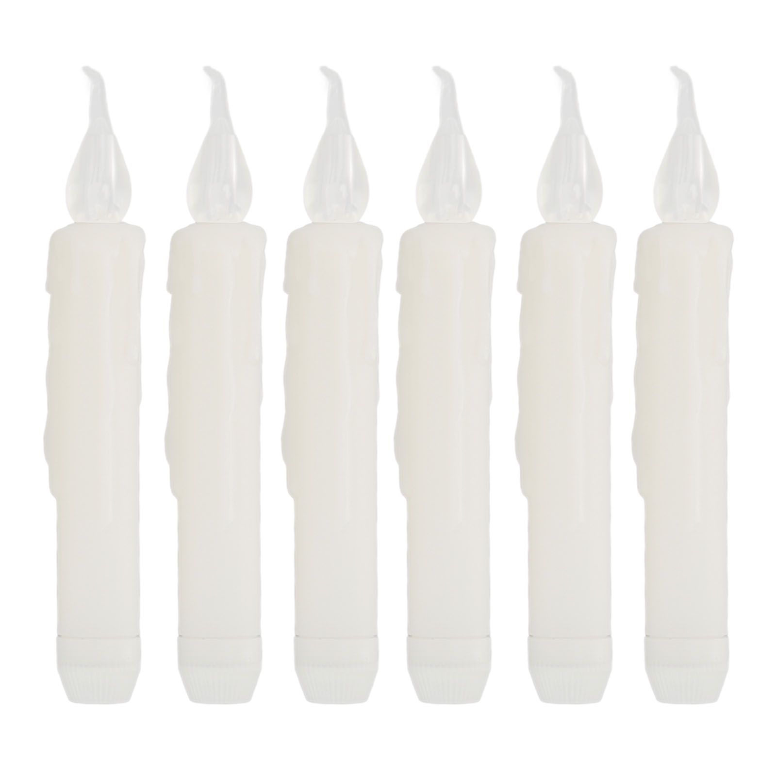 6 Pcs LED Taper Candles Smokeless Reusable Warm Light Long Strip Candle Lights for Parties Weddings Family Gatherings - Image 1