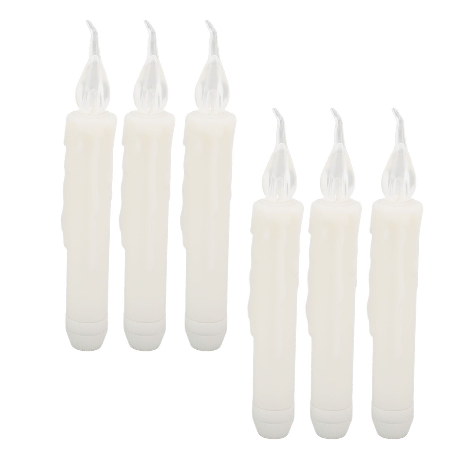 6 Pcs LED Taper Candles Smokeless Reusable Warm Light Long Strip Candle Lights for Parties Weddings Family Gatherings - Image 4