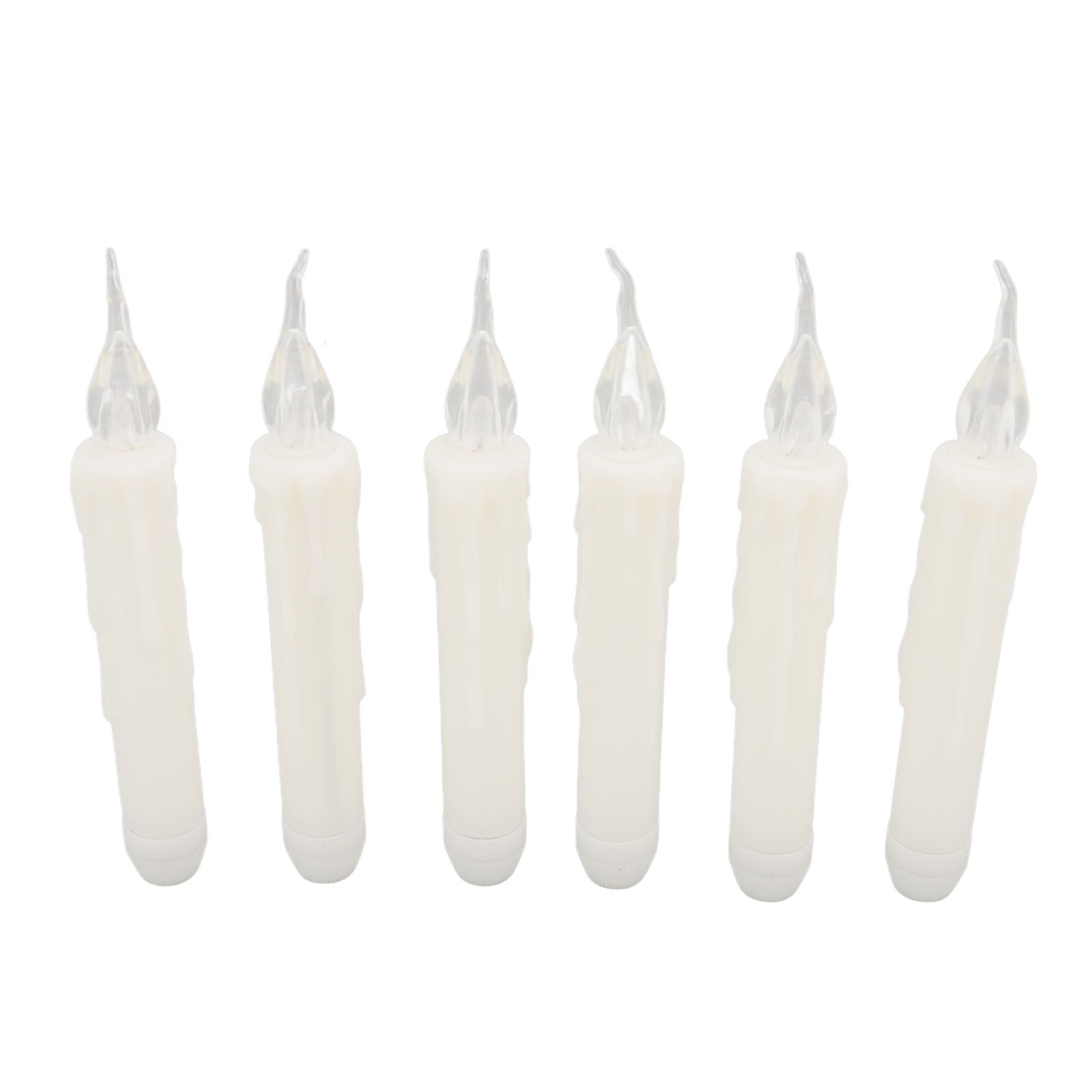 6 Pcs LED Taper Candles Smokeless Reusable Warm Light Long Strip Candle Lights for Parties Weddings Family Gatherings - Image 5