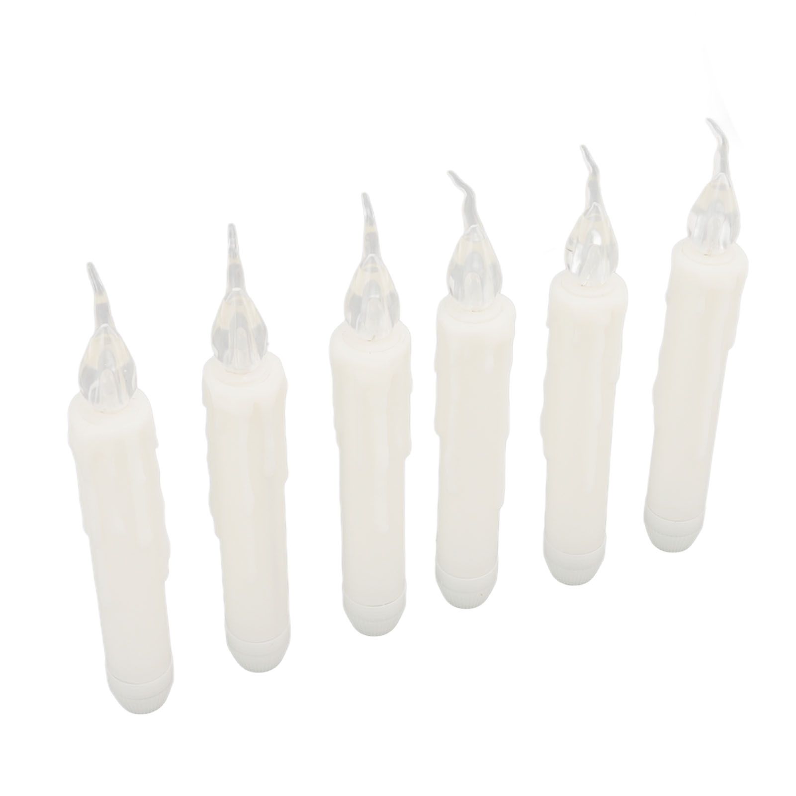 6 Pcs LED Taper Candles Smokeless Reusable Warm Light Long Strip Candle Lights for Parties Weddings Family Gatherings - Image 6