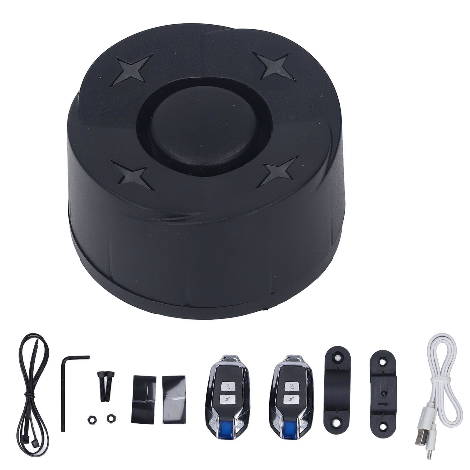 Bike Alarm with Light Wireless Anti Theft Bike Motorcycle Rear Light Alarm Louder Volume Bike Security Alarm System Black Dual Remote - Image 1
