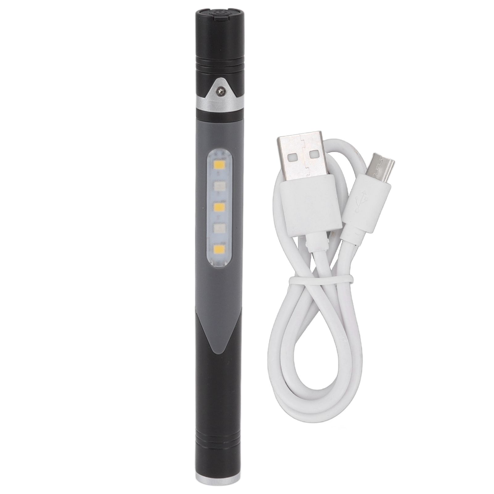 Pen Flashlight USB Charge 3 Light Sources LED Chip Clip Design Widely Used Pen Light Flashlight for Repair Hospital Black - Image 1