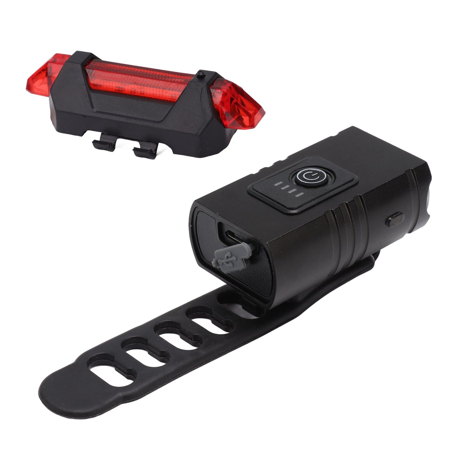 LED Cycling Light Kit Bike Front and Tail Lamps with Battery USB Charging Outdoor Riding Lamp Set - Image 8
