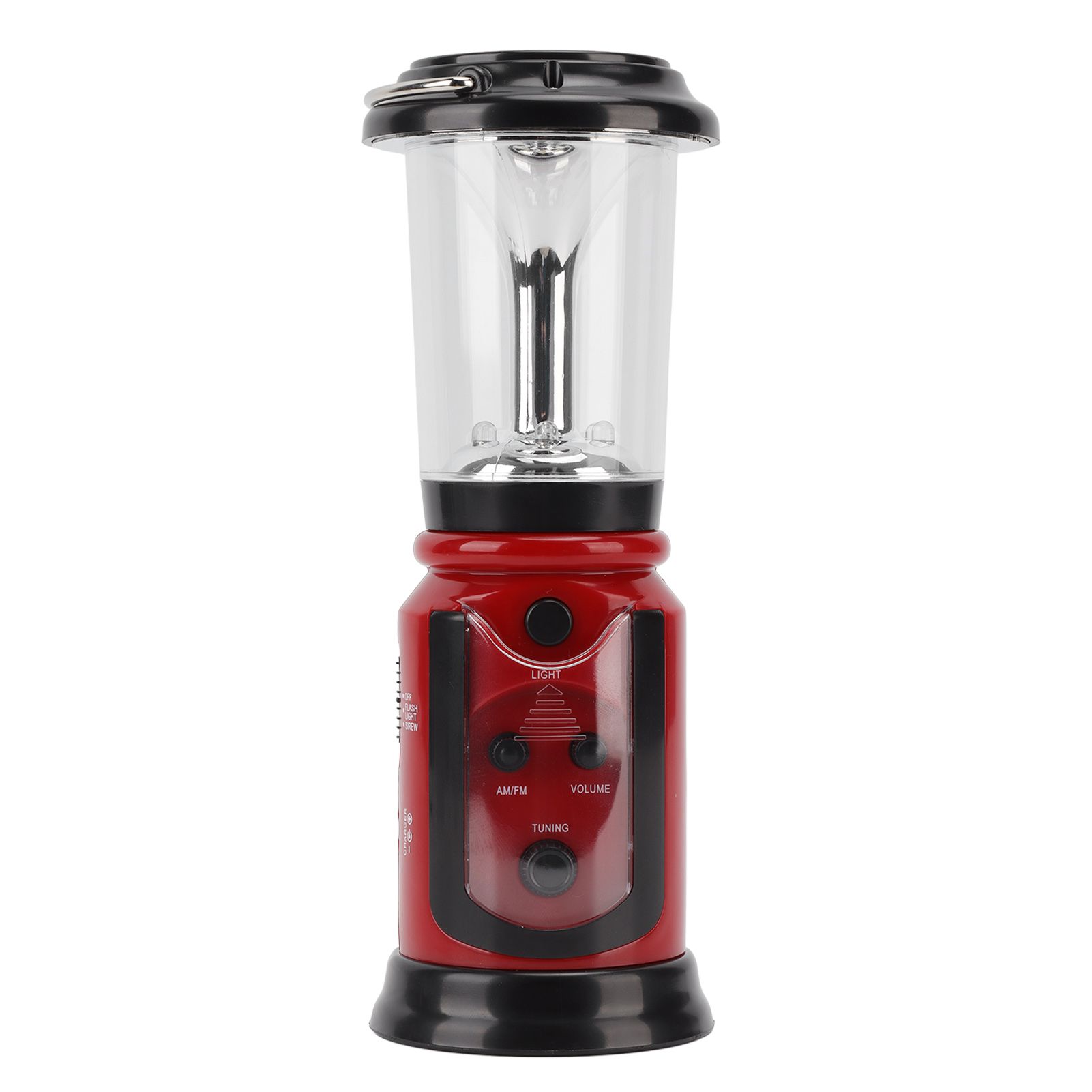 Radio Lantern Hand Crank USB Rechargeable Multi Functional AM FM Emergency Radio LED Flashlight for Camping Hiking Red - Image 2