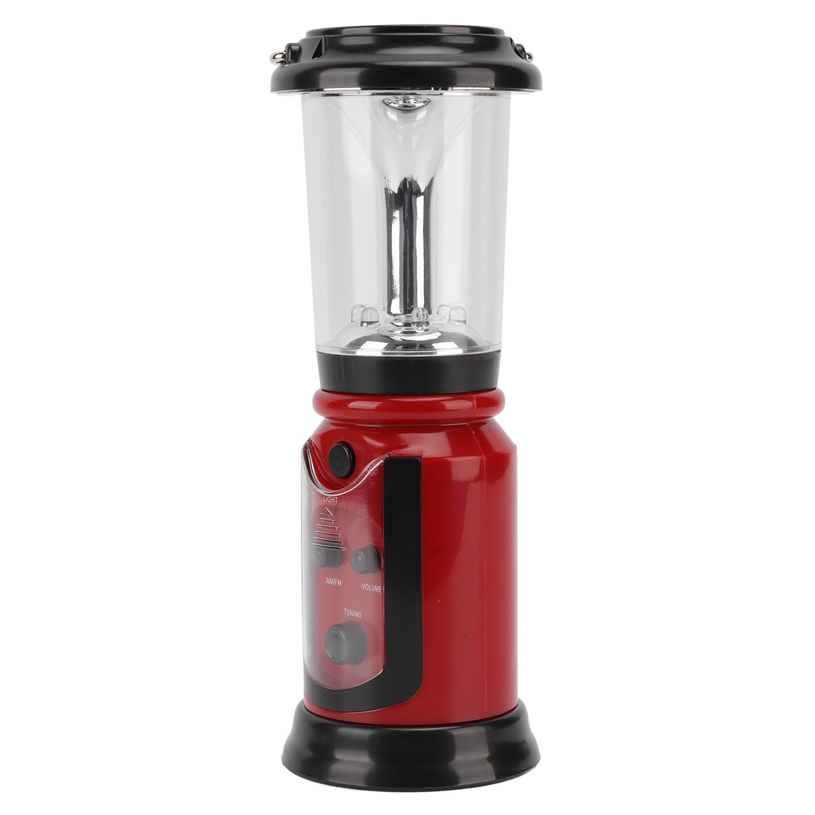 Radio Lantern Hand Crank USB Rechargeable Multi Functional AM FM Emergency Radio LED Flashlight for Camping Hiking Red - Image 3