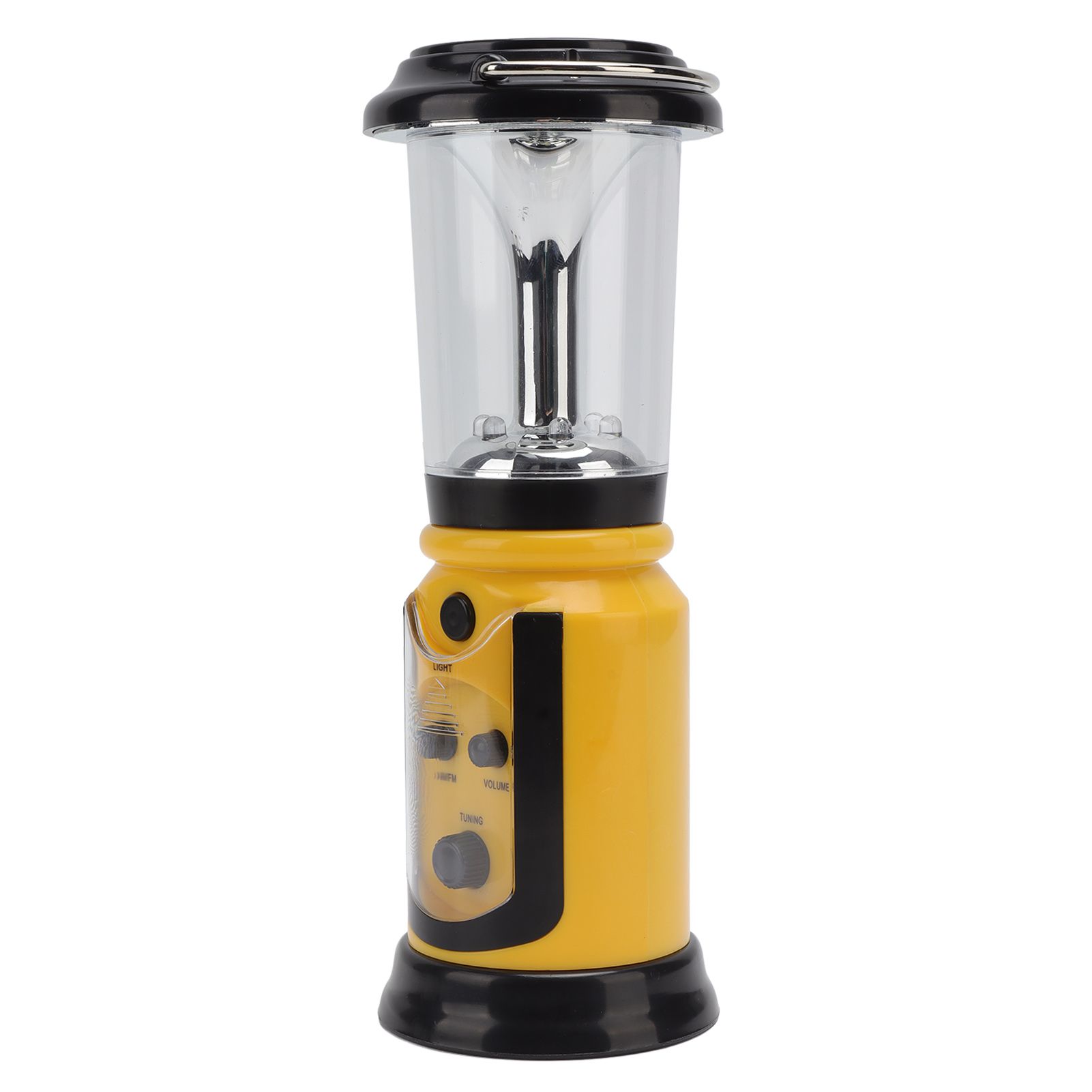 Radio Lantern Hand Crank USB Rechargeable Multi Functional AM FM Emergency Radio LED Flashlight for Camping Hiking Yellow - Image 3