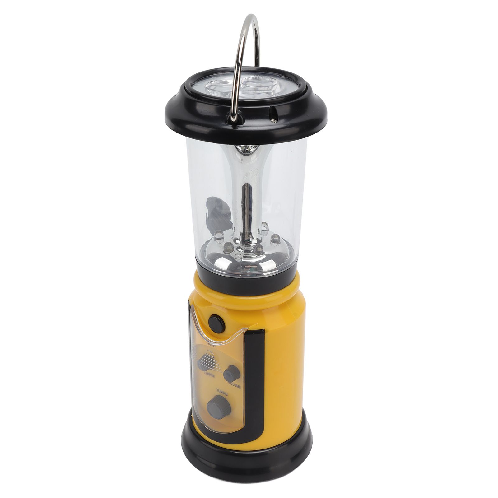 Radio Lantern Hand Crank USB Rechargeable Multi Functional AM FM Emergency Radio LED Flashlight for Camping Hiking Yellow - Image 5