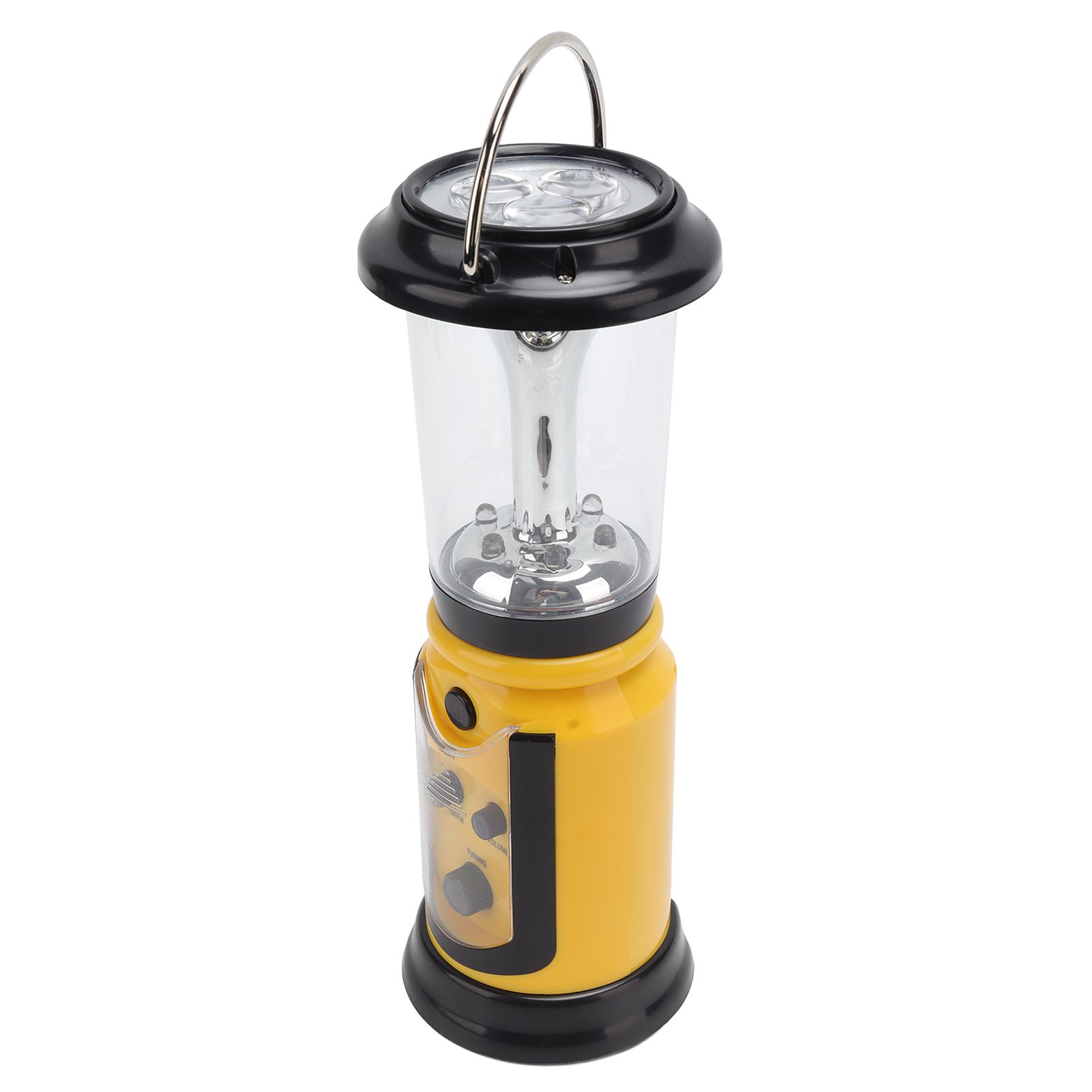 Radio Lantern Hand Crank USB Rechargeable Multi Functional AM FM Emergency Radio LED Flashlight for Camping Hiking Yellow - Image 6