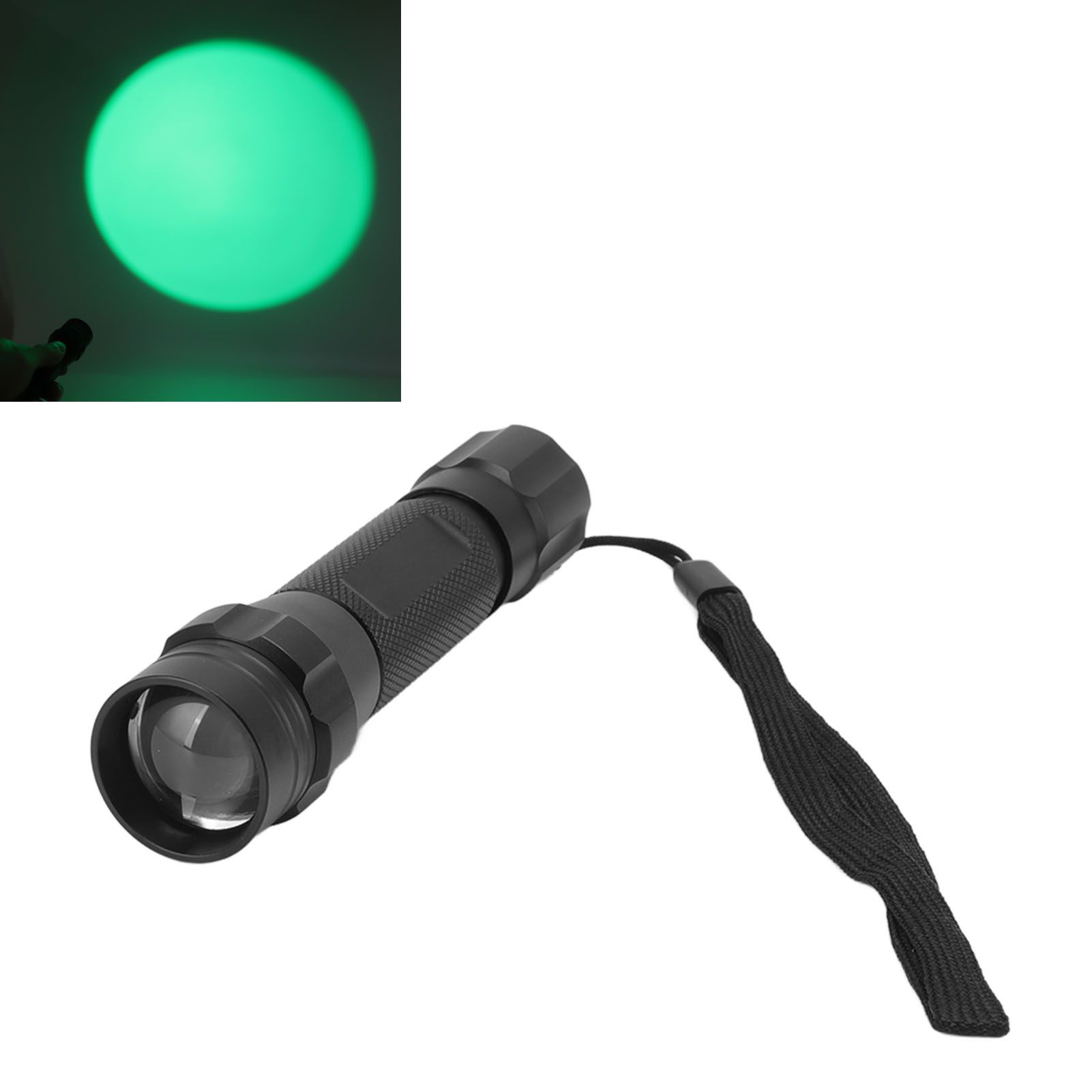 Green Light LED Flashlight Zoomable Portable Single Mode Green Hunting Light Flashlight for Observation Astronomy Camping - Image 1