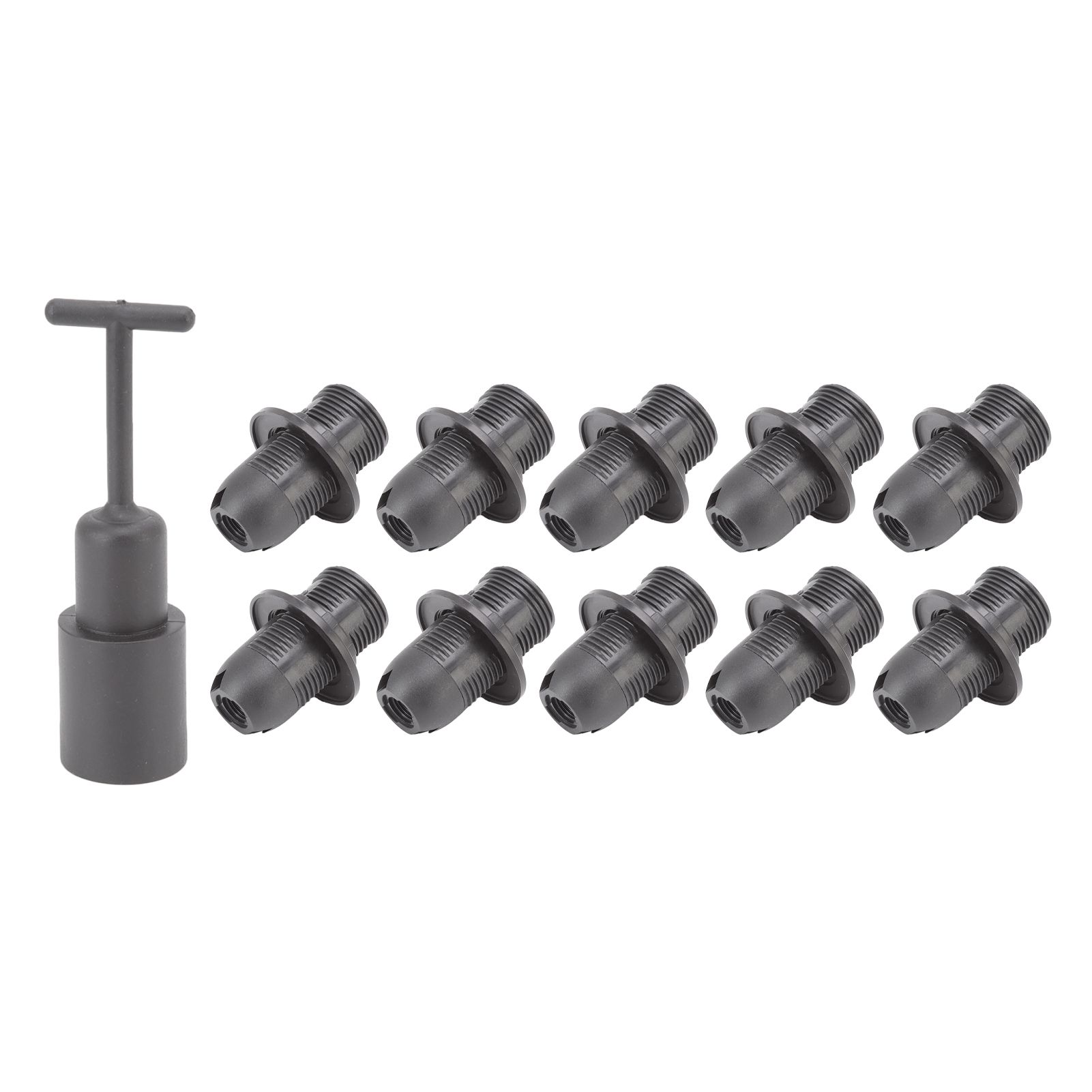 10PCS E14 Lamp Holder ABS with Sleeve High Temperature Resistant Light Socket Base for Home Black - Image 2