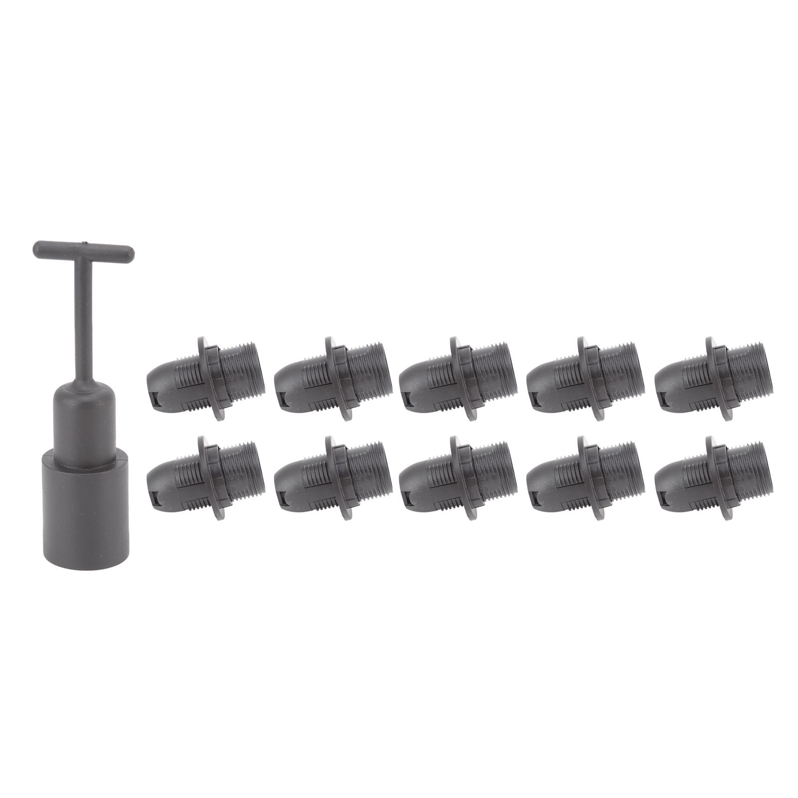 10PCS E14 Lamp Holder ABS with Sleeve High Temperature Resistant Light Socket Base for Home Black - Image 3