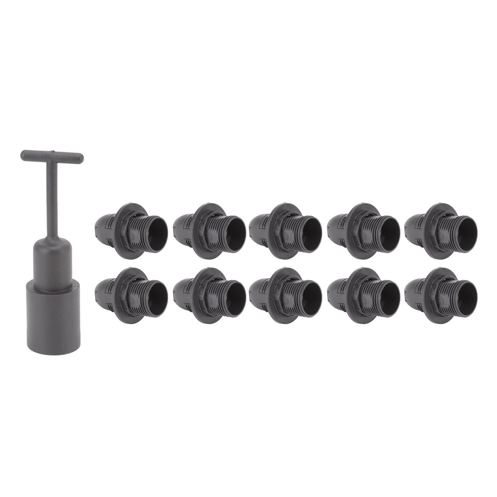 10PCS E14 Lamp Holder ABS with Sleeve High Temperature Resistant Light Socket Base for Home Black - Image 4