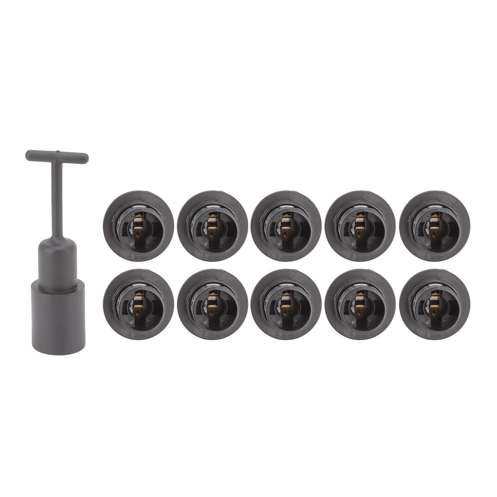 10PCS E14 Lamp Holder ABS with Sleeve High Temperature Resistant Light Socket Base for Home Black - Image 5