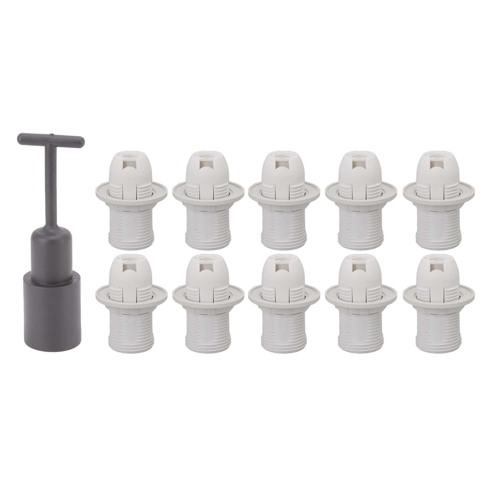 10PCS E14 Lamp Holder ABS with Sleeve High Temperature Resistant Light Socket Base for Home White - Image 1