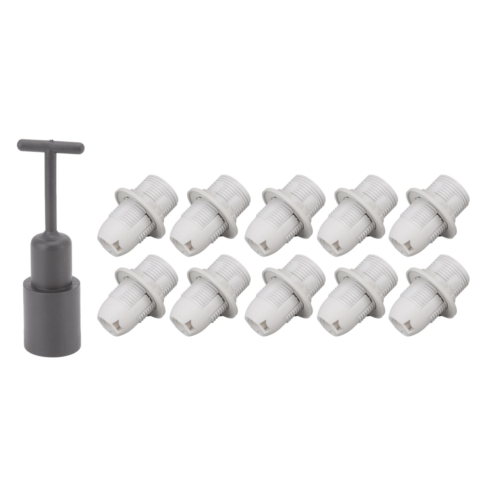 10PCS E14 Lamp Holder ABS with Sleeve High Temperature Resistant Light Socket Base for Home White - Image 2