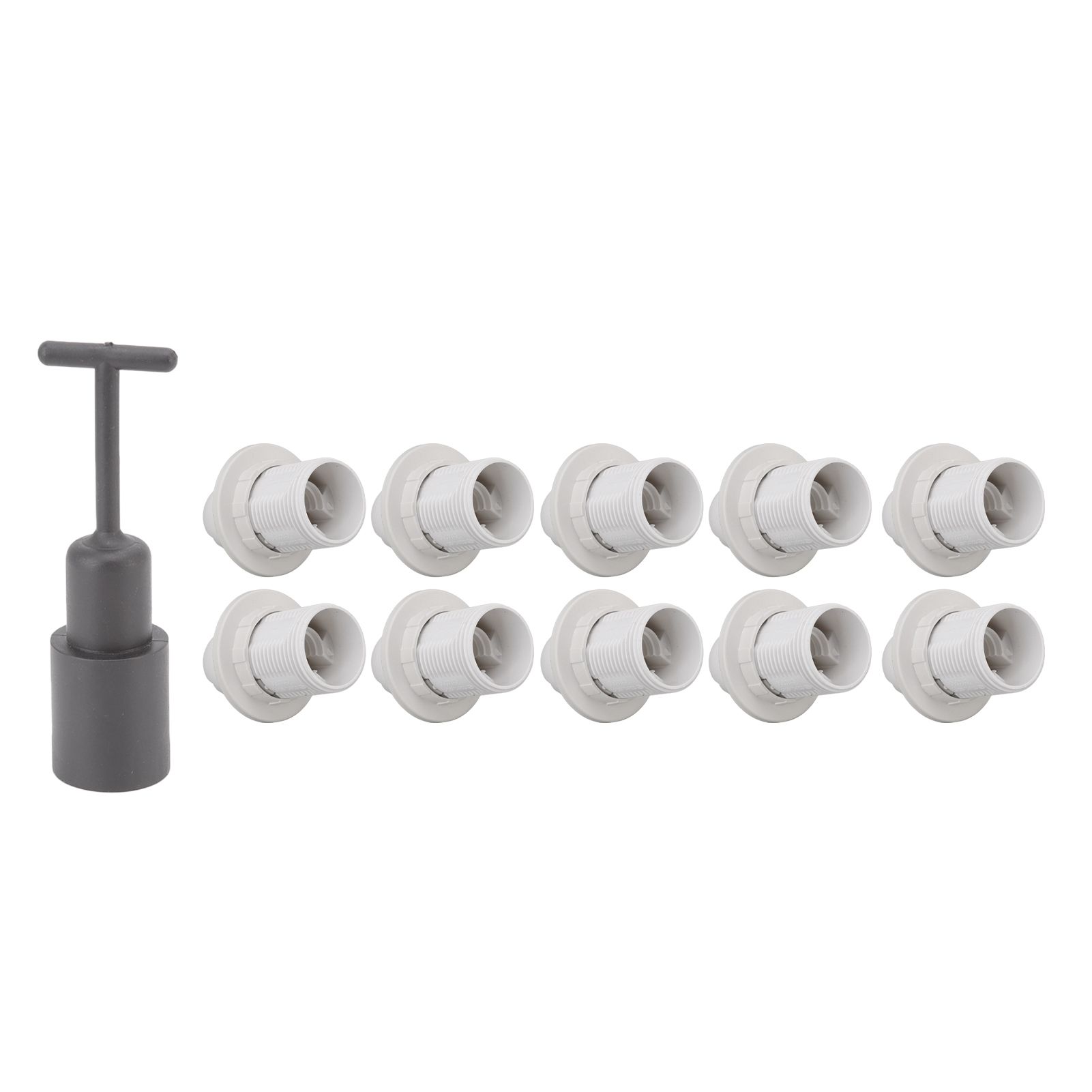 10PCS E14 Lamp Holder ABS with Sleeve High Temperature Resistant Light Socket Base for Home White - Image 4