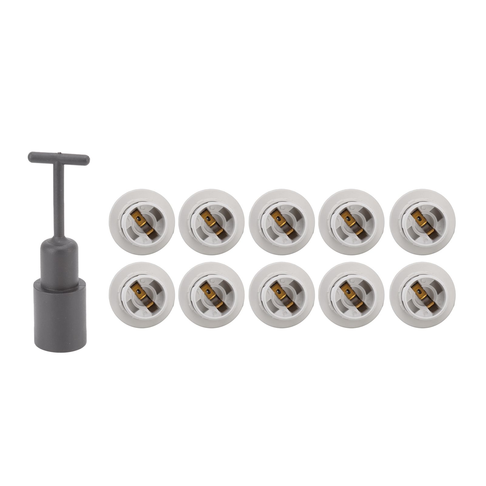 10PCS E14 Lamp Holder ABS with Sleeve High Temperature Resistant Light Socket Base for Home White - Image 5