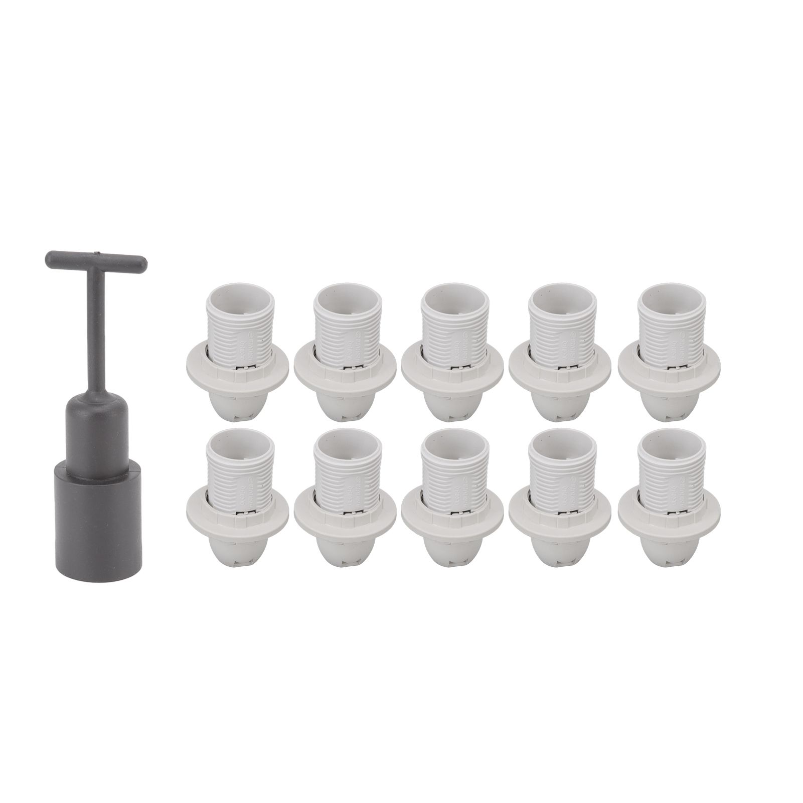 10PCS E14 Lamp Holder ABS with Sleeve High Temperature Resistant Light Socket Base for Home White - Image 6