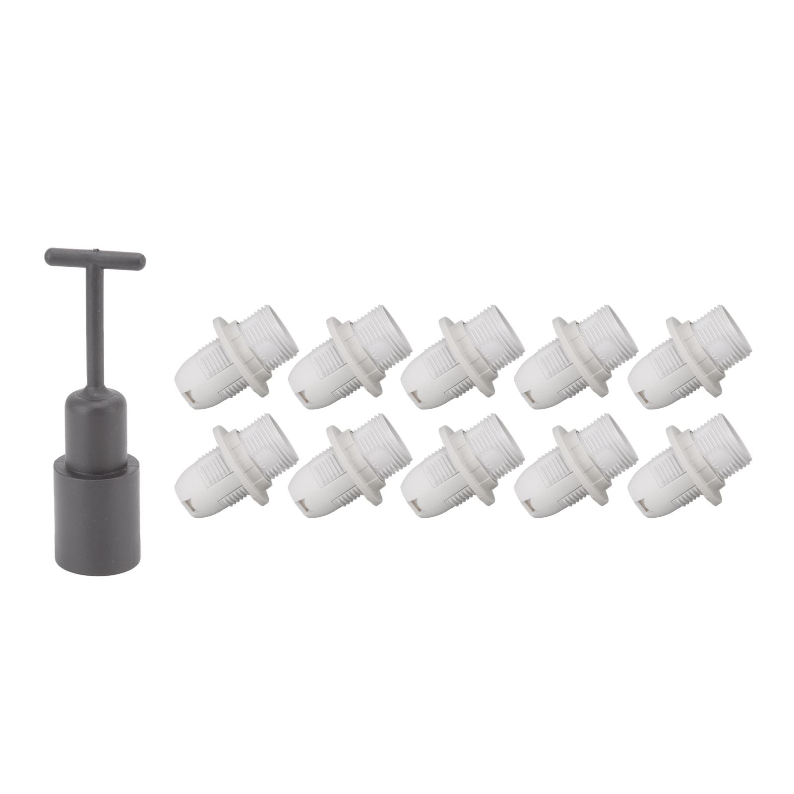 10PCS E14 Lamp Holder ABS with Sleeve High Temperature Resistant Light Socket Base for Home White - Image 8