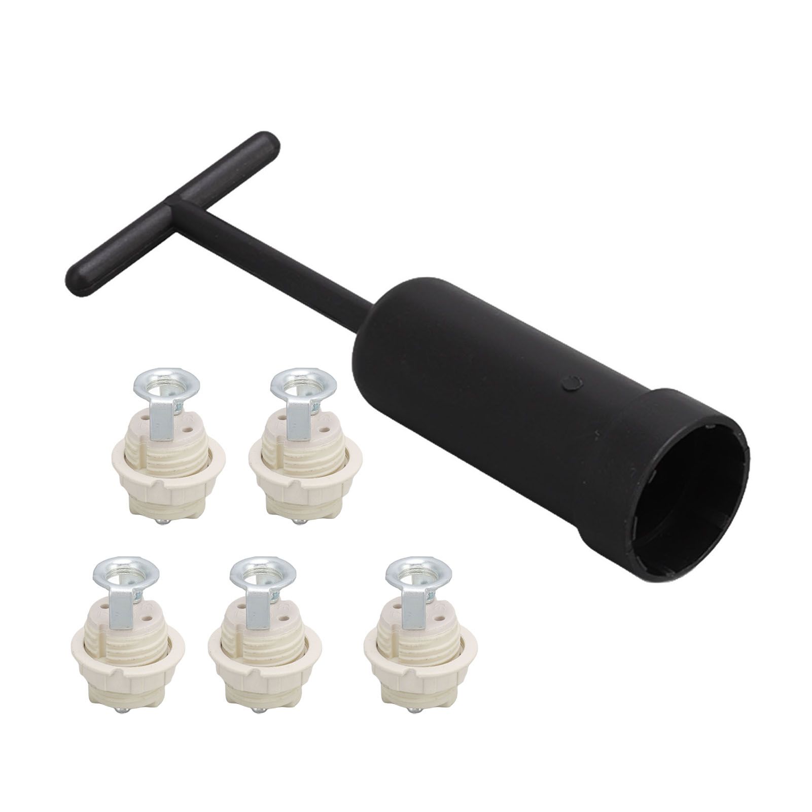G9 Ceramic Lamp Holder Bulb Base Socket Light Holder with Zinc Alloy M10 Ring for Home Bedroom - Image 4