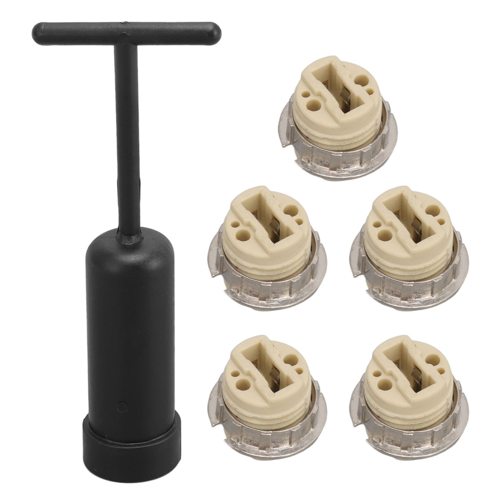 5Pcs G9 Ceramic Lamp Holder Temperature Resistance Zinc Alloy Ring Light Bulb Base Socket with Socket Ring Removal Tool - Image 5