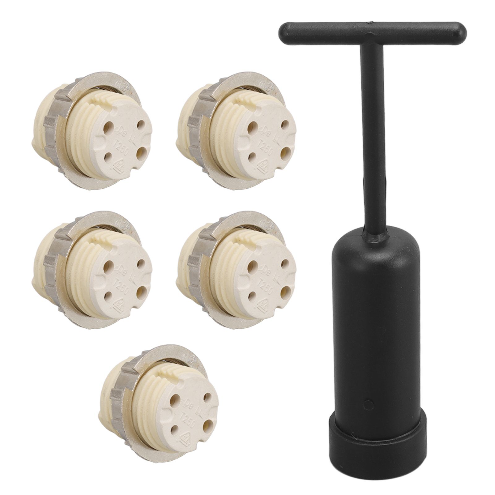 5Pcs G9 Ceramic Lamp Holder Temperature Resistance Zinc Alloy Ring Light Bulb Base Socket with Socket Ring Removal Tool - Image 7