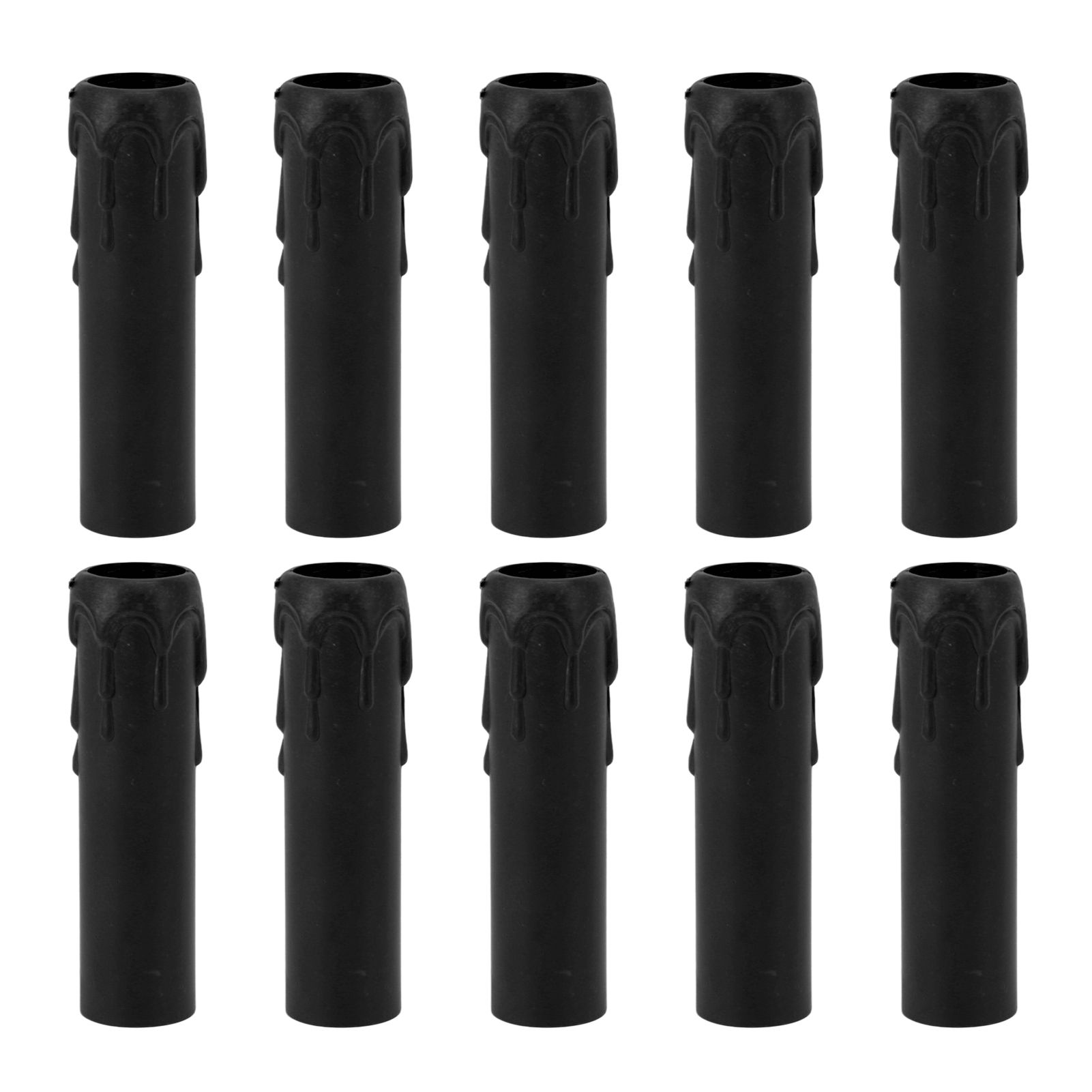 10pcs 4 Inch Candle Covers Sleeves Simulation Vintage Wax Drop Candle Socket Covers for Chandelier Black - Image 1