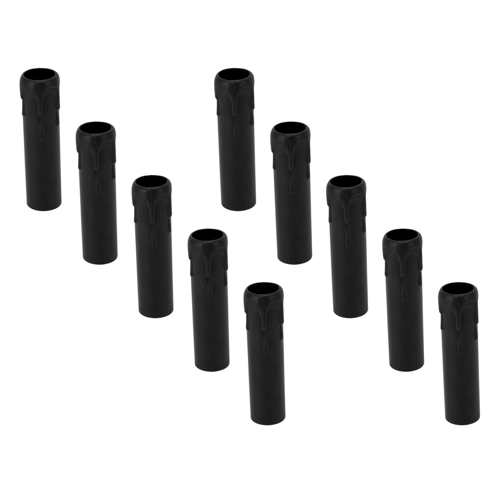 10pcs 4 Inch Candle Covers Sleeves Simulation Vintage Wax Drop Candle Socket Covers for Chandelier Black - Image 2